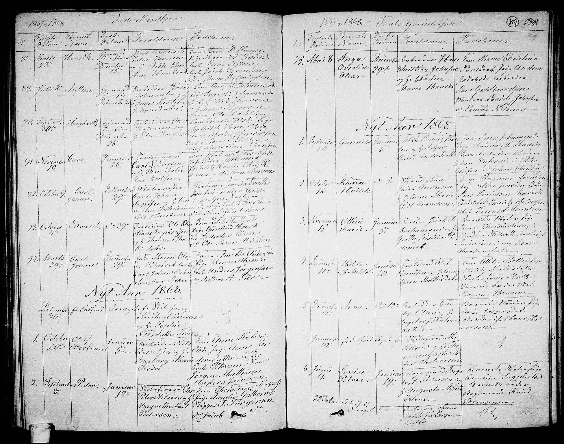 Larvik kirkebøker, AV/SAKO-A-352/G/Ga/L0003a: Parish register (copy) no. I 3A, 1830-1870, p. 319