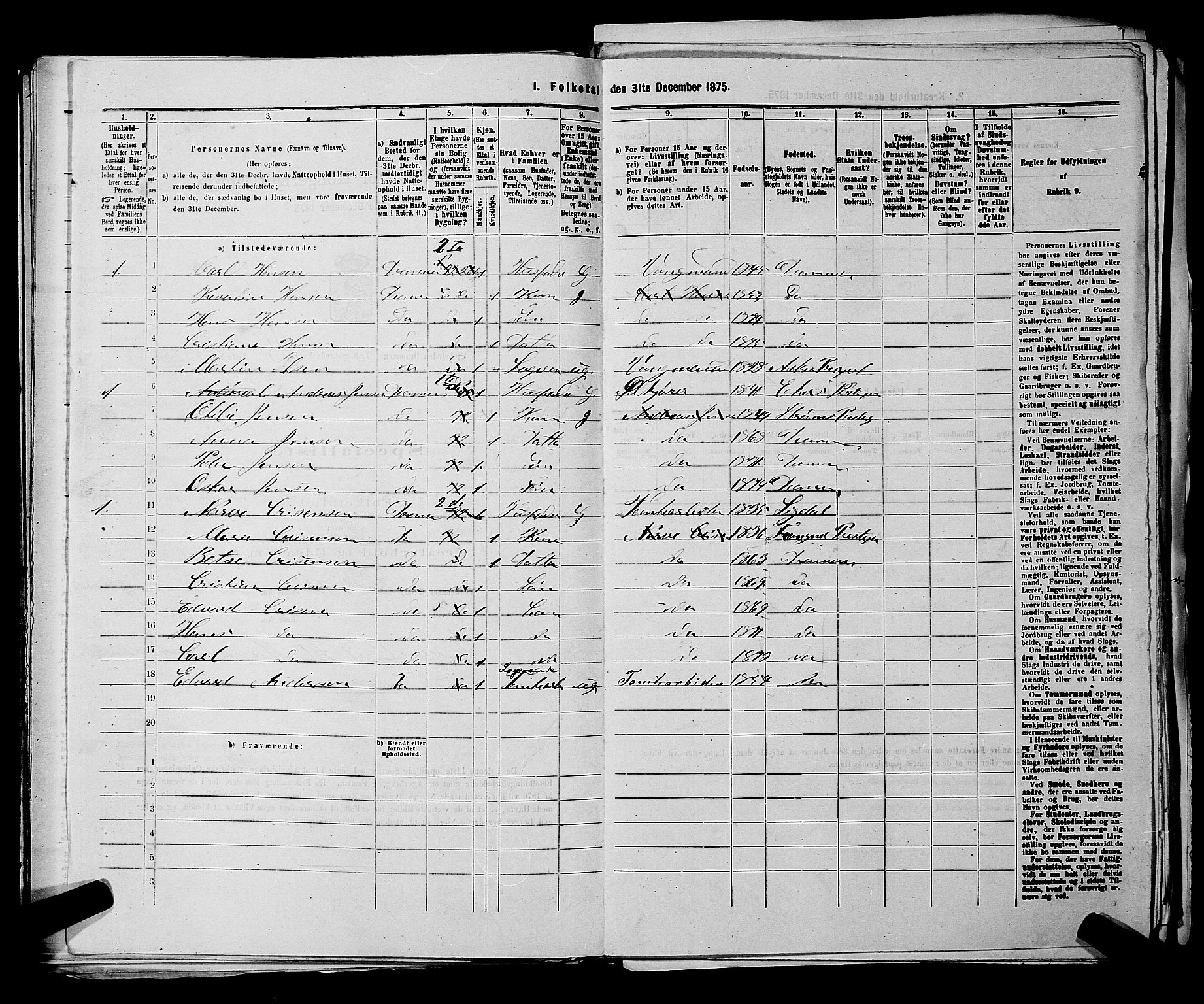 SAKO, 1875 census for 0602 Drammen, 1875, p. 1678