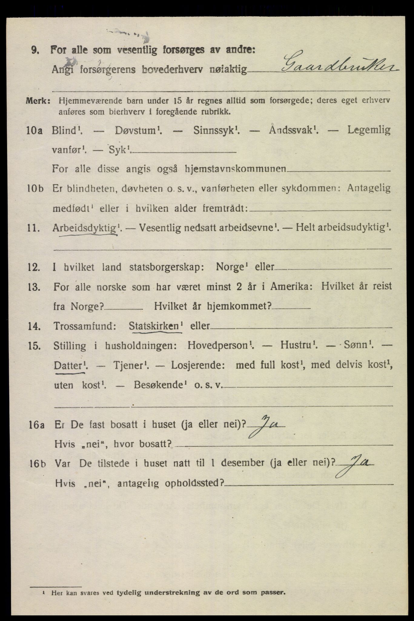 SAK, 1920 census for Øyslebø, 1920, p. 2217