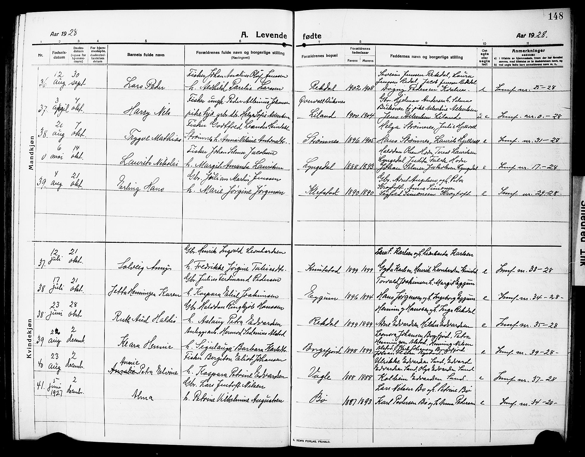 Ministerialprotokoller, klokkerbøker og fødselsregistre - Nordland, SAT/A-1459/880/L1142: Parish register (copy) no. 880C04, 1913-1930, p. 148