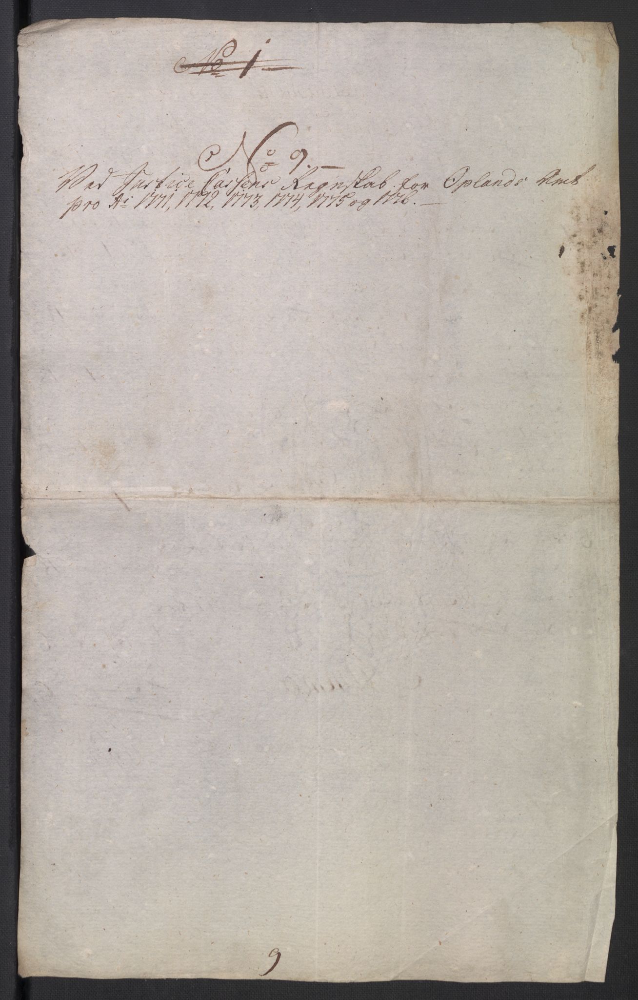 Rentekammeret inntil 1814, Reviderte regnskaper, Mindre regnskaper, AV/RA-EA-4068/Rb/L0014: Opplands amt, 1771-1779, p. 191