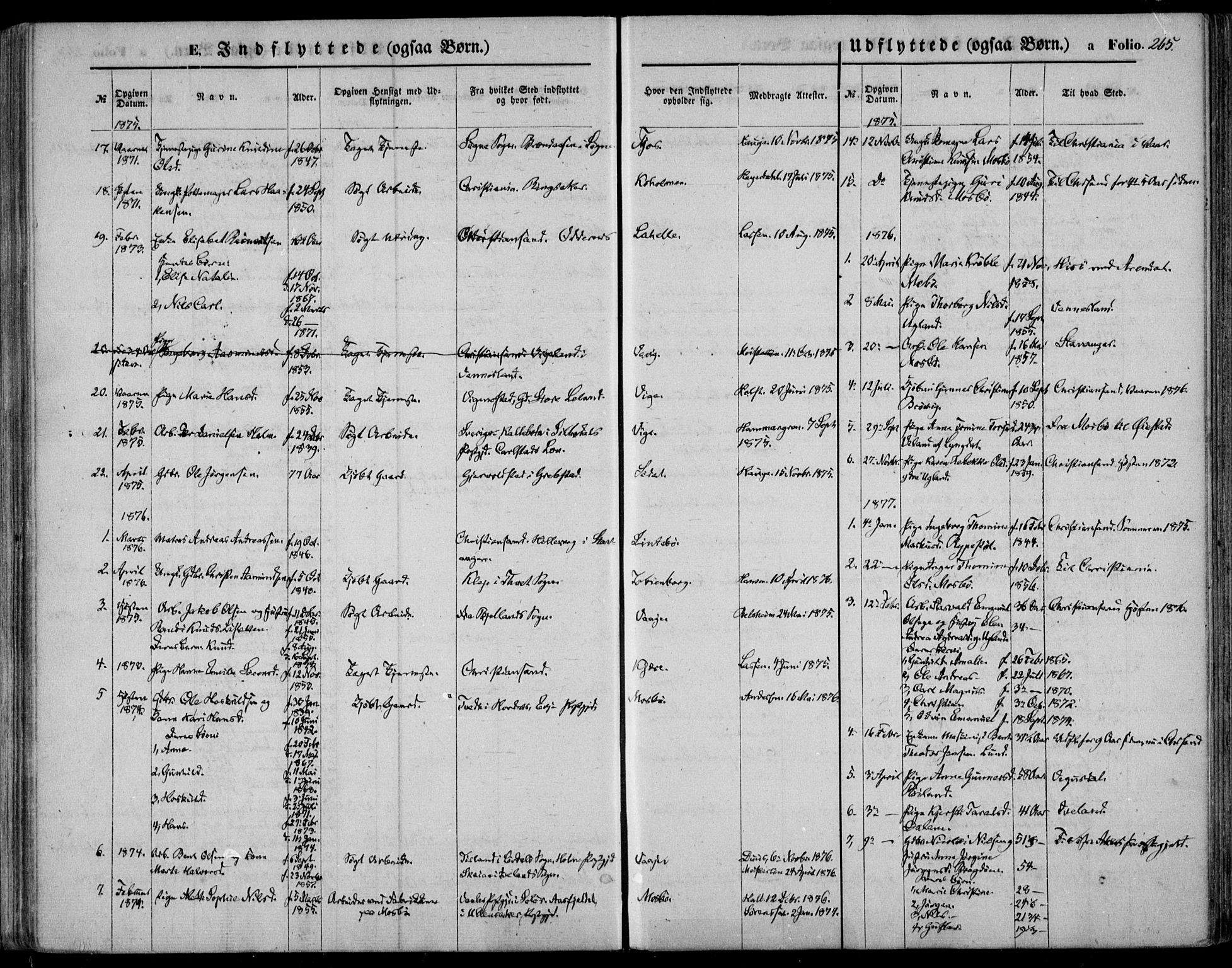 Oddernes sokneprestkontor, AV/SAK-1111-0033/F/Fa/Faa/L0008: Parish register (official) no. A 8, 1864-1880, p. 265