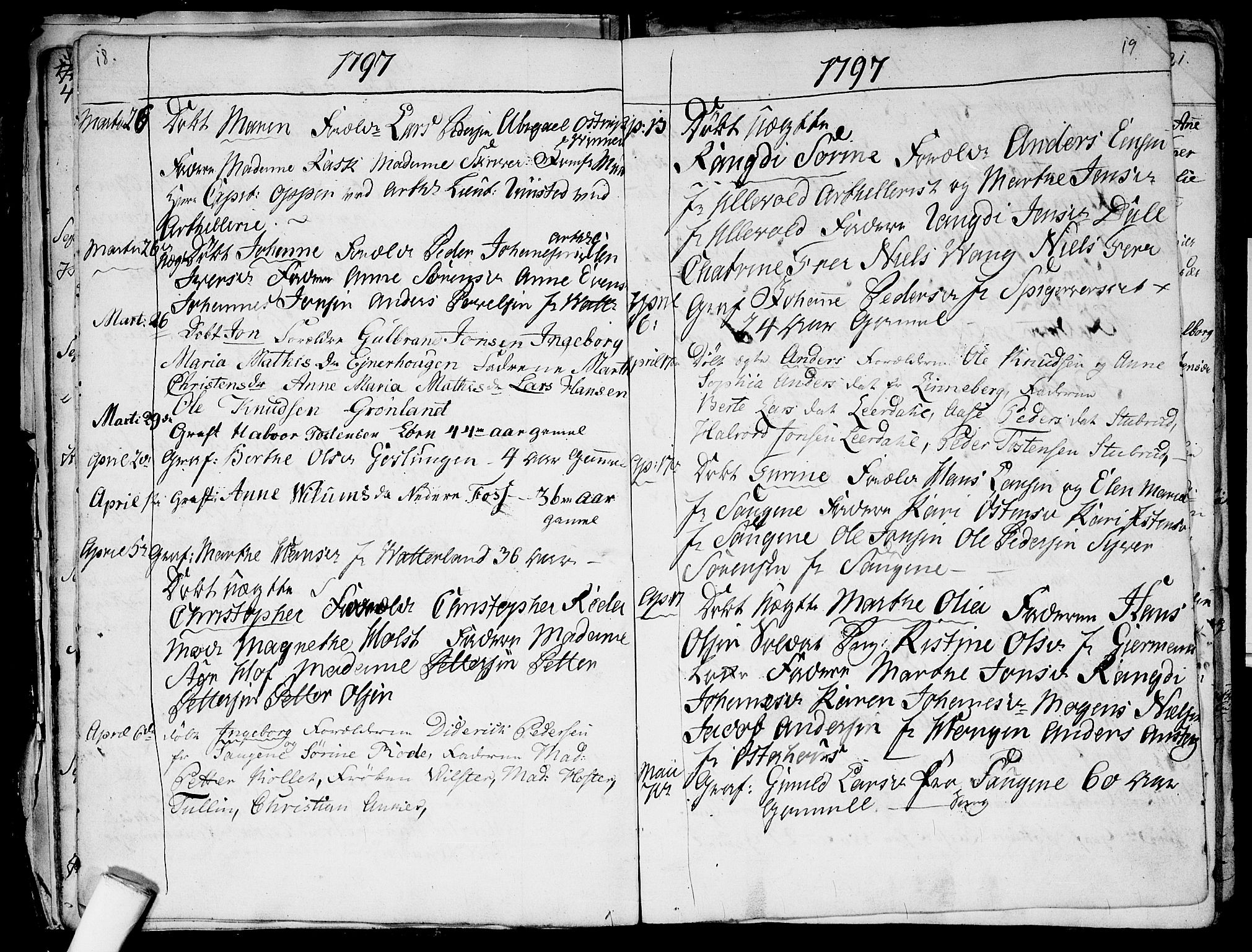 Aker prestekontor kirkebøker, AV/SAO-A-10861/G/L0001: Parish register (copy) no. 1, 1796-1826, p. 18-19