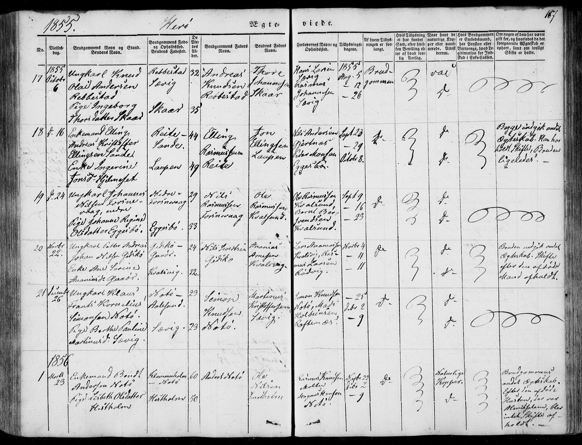 Ministerialprotokoller, klokkerbøker og fødselsregistre - Møre og Romsdal, AV/SAT-A-1454/507/L0070: Parish register (official) no. 507A05, 1842-1873, p. 187