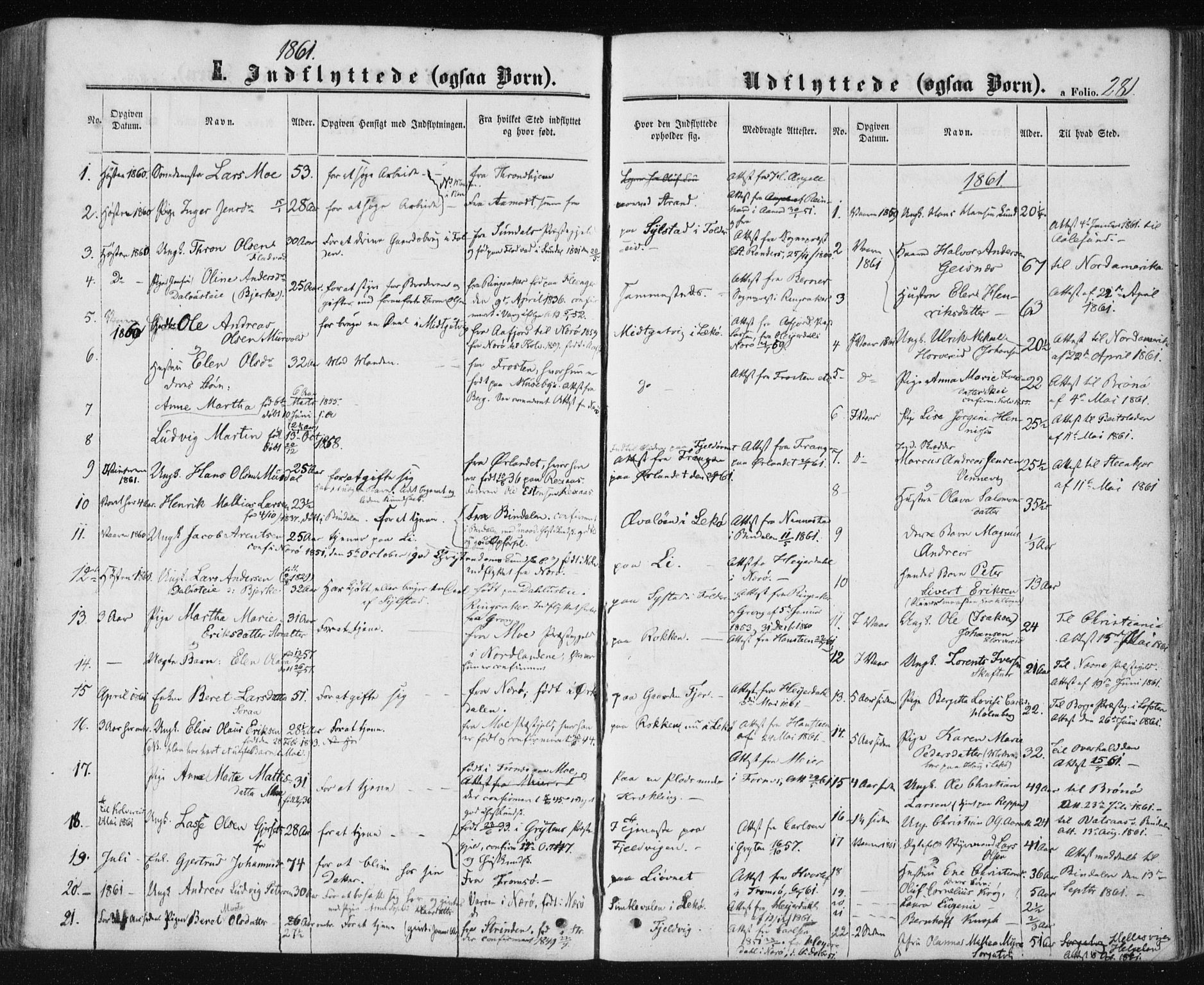 Ministerialprotokoller, klokkerbøker og fødselsregistre - Nord-Trøndelag, SAT/A-1458/780/L0641: Parish register (official) no. 780A06, 1857-1874, p. 281
