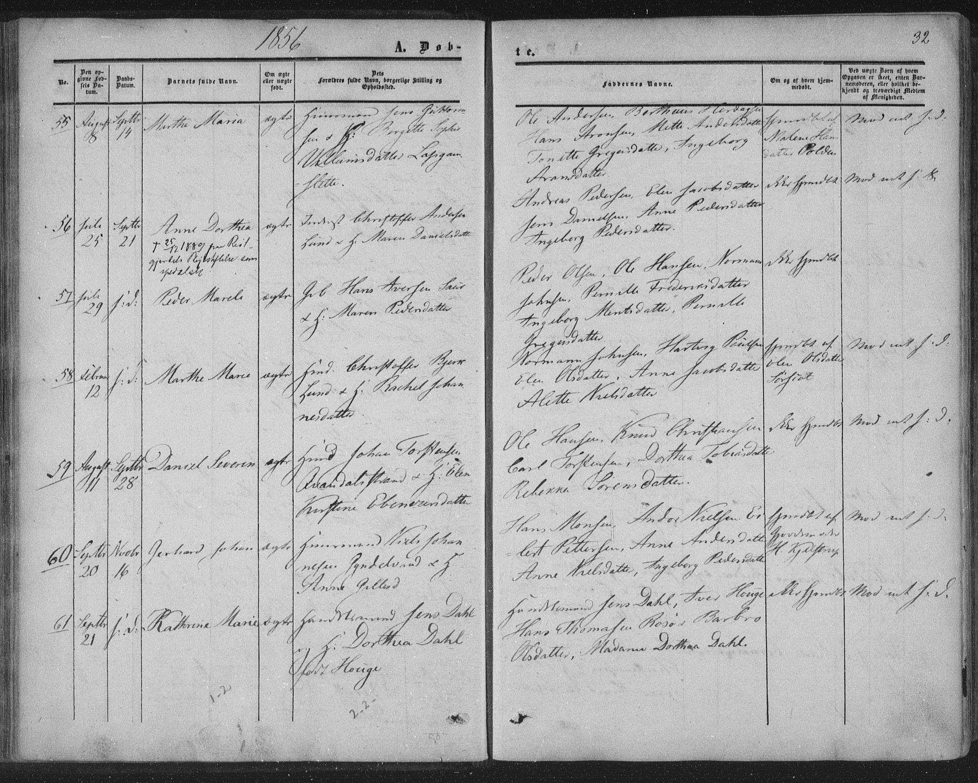 Ministerialprotokoller, klokkerbøker og fødselsregistre - Nordland, AV/SAT-A-1459/855/L0800: Parish register (official) no. 855A08, 1852-1864, p. 32