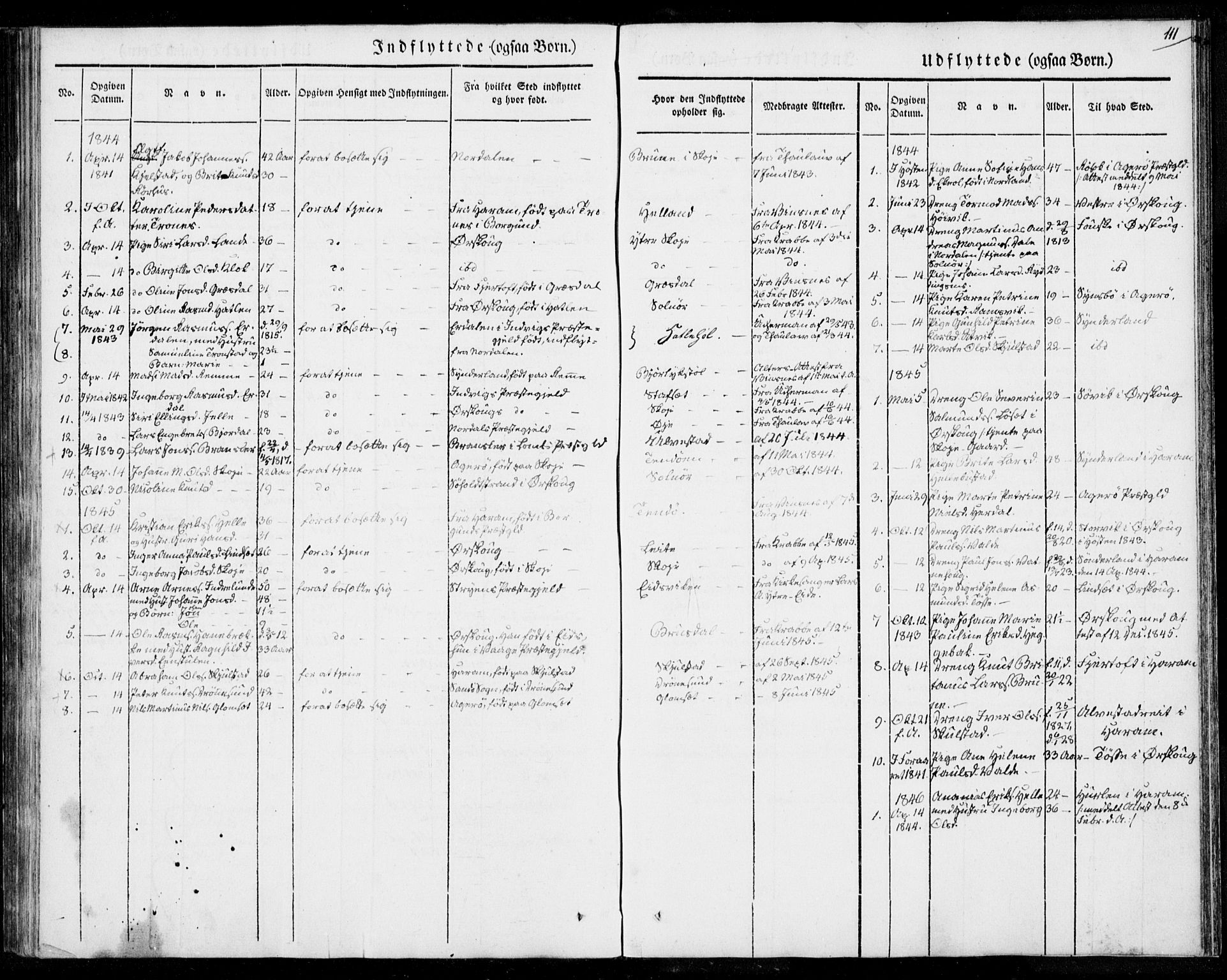 Ministerialprotokoller, klokkerbøker og fødselsregistre - Møre og Romsdal, AV/SAT-A-1454/524/L0352: Parish register (official) no. 524A04, 1838-1847, p. 111