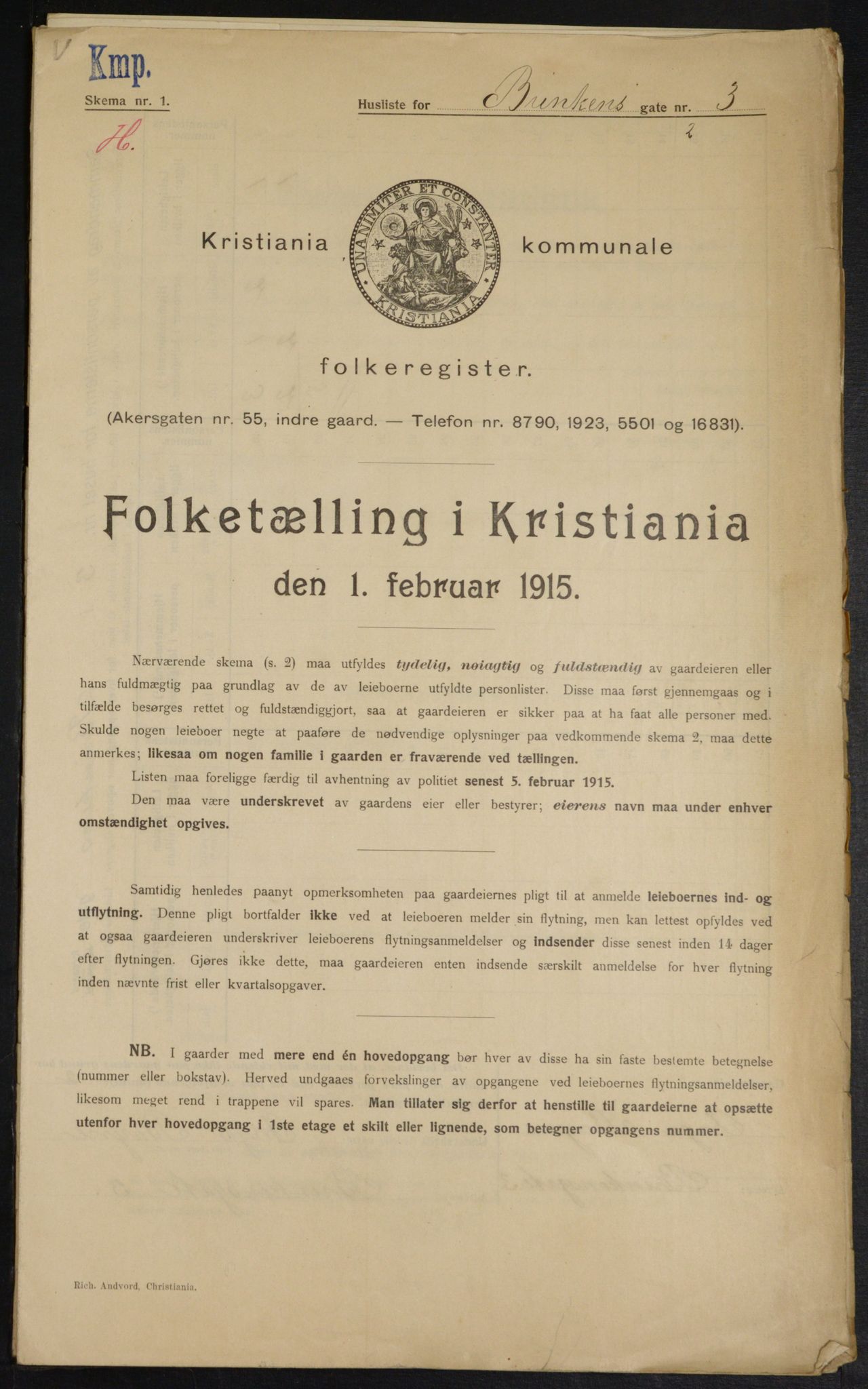 OBA, Municipal Census 1915 for Kristiania, 1915, p. 8689