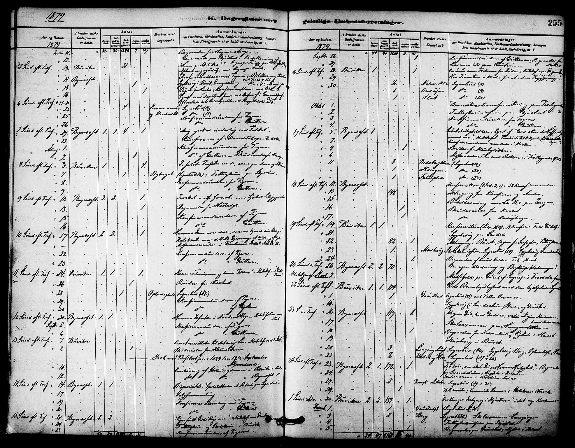 Ministerialprotokoller, klokkerbøker og fødselsregistre - Sør-Trøndelag, AV/SAT-A-1456/612/L0378: Parish register (official) no. 612A10, 1878-1897, p. 255