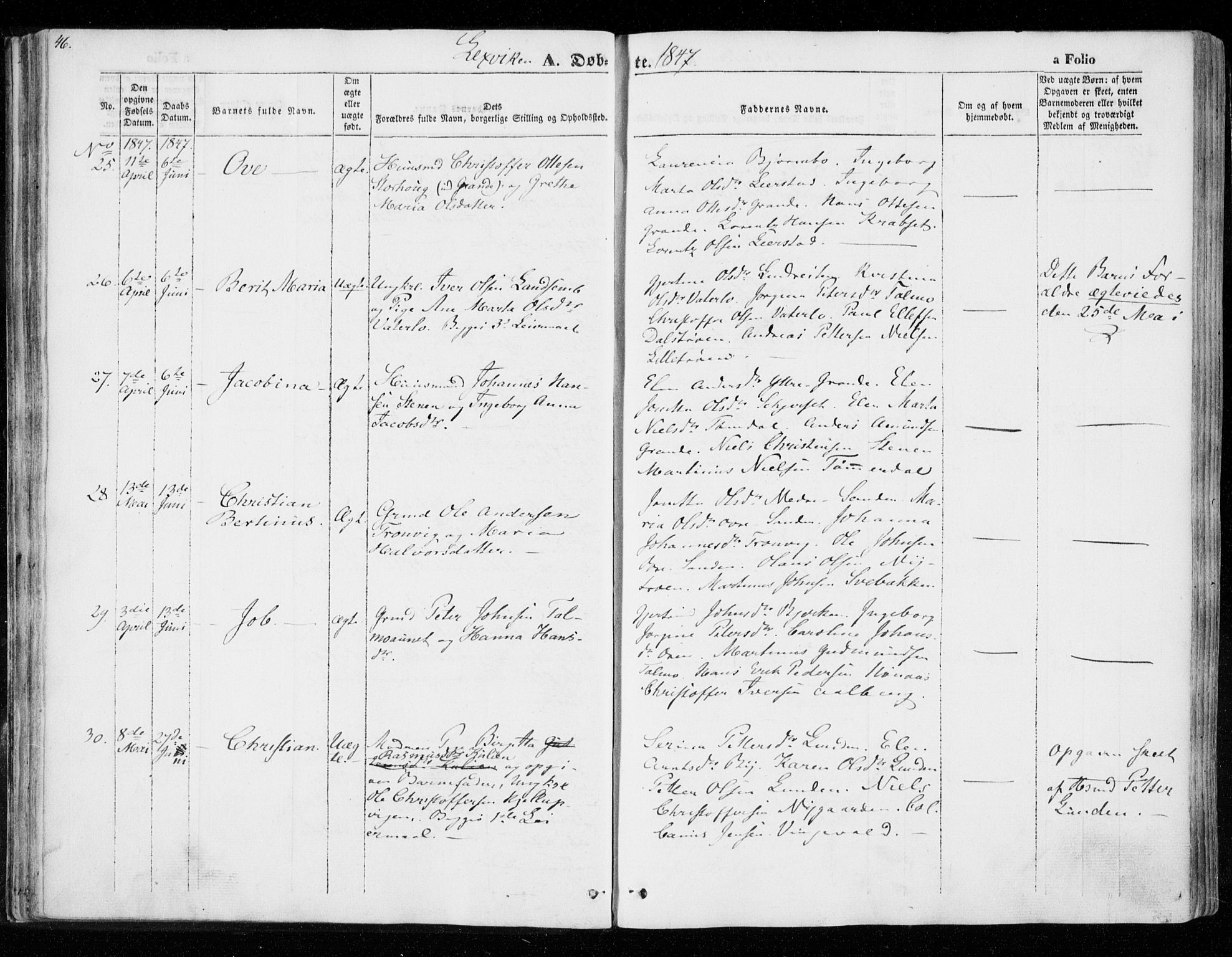 Ministerialprotokoller, klokkerbøker og fødselsregistre - Nord-Trøndelag, SAT/A-1458/701/L0007: Parish register (official) no. 701A07 /1, 1842-1854, p. 46