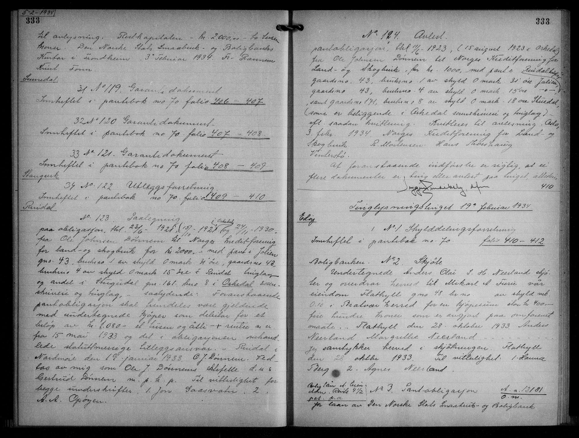 Nordmøre sorenskriveri, AV/SAT-A-4132/1/2/2Ca/L0078: Mortgage book no. 68, 1933-1934, Deed date: 05.02.1934