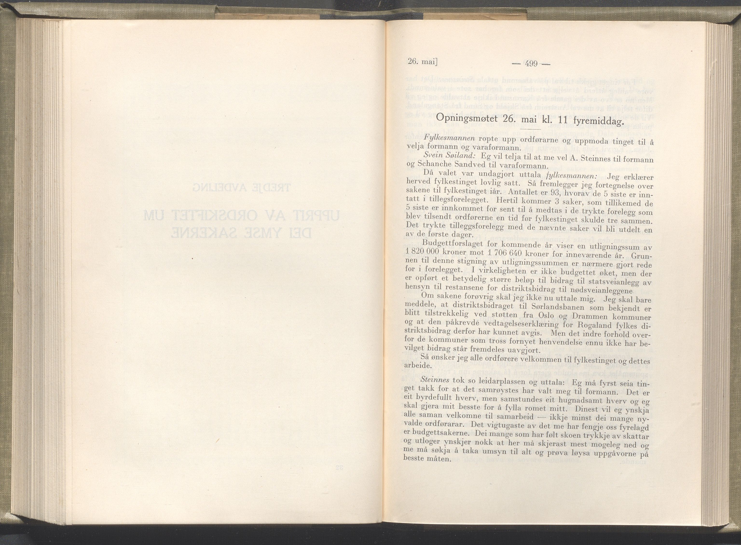 Rogaland fylkeskommune - Fylkesrådmannen , IKAR/A-900/A/Aa/Aaa/L0045: Møtebok , 1926, p. 498-499