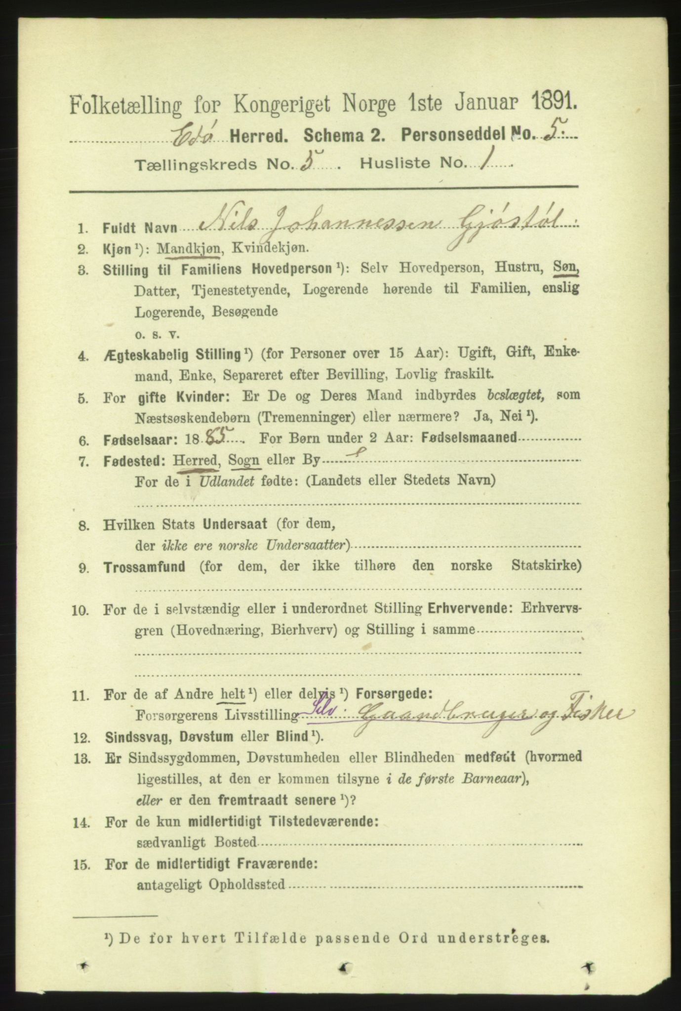 RA, 1891 census for 1573 Edøy, 1891, p. 1199