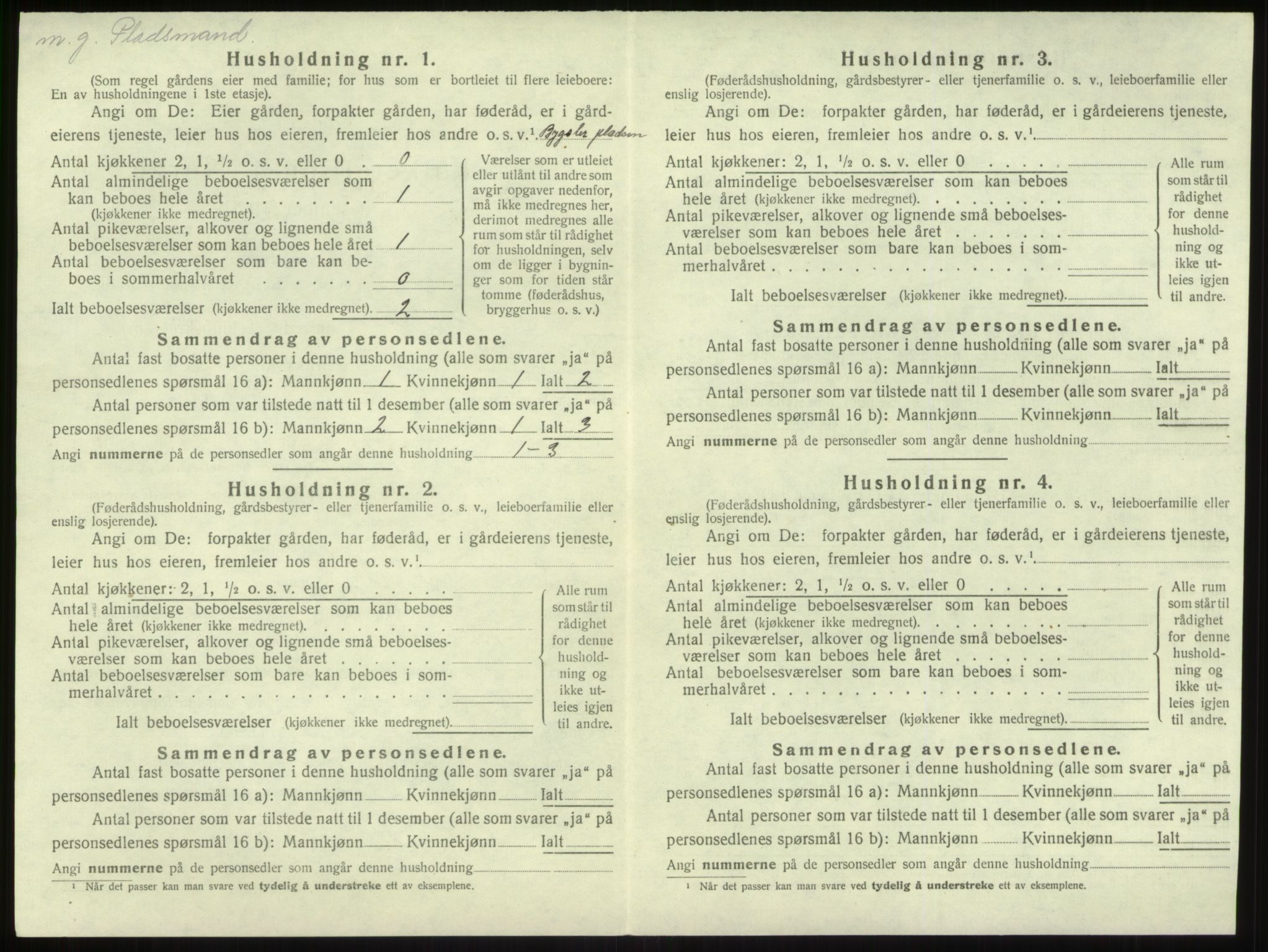 SAB, 1920 census for Brekke, 1920, p. 267