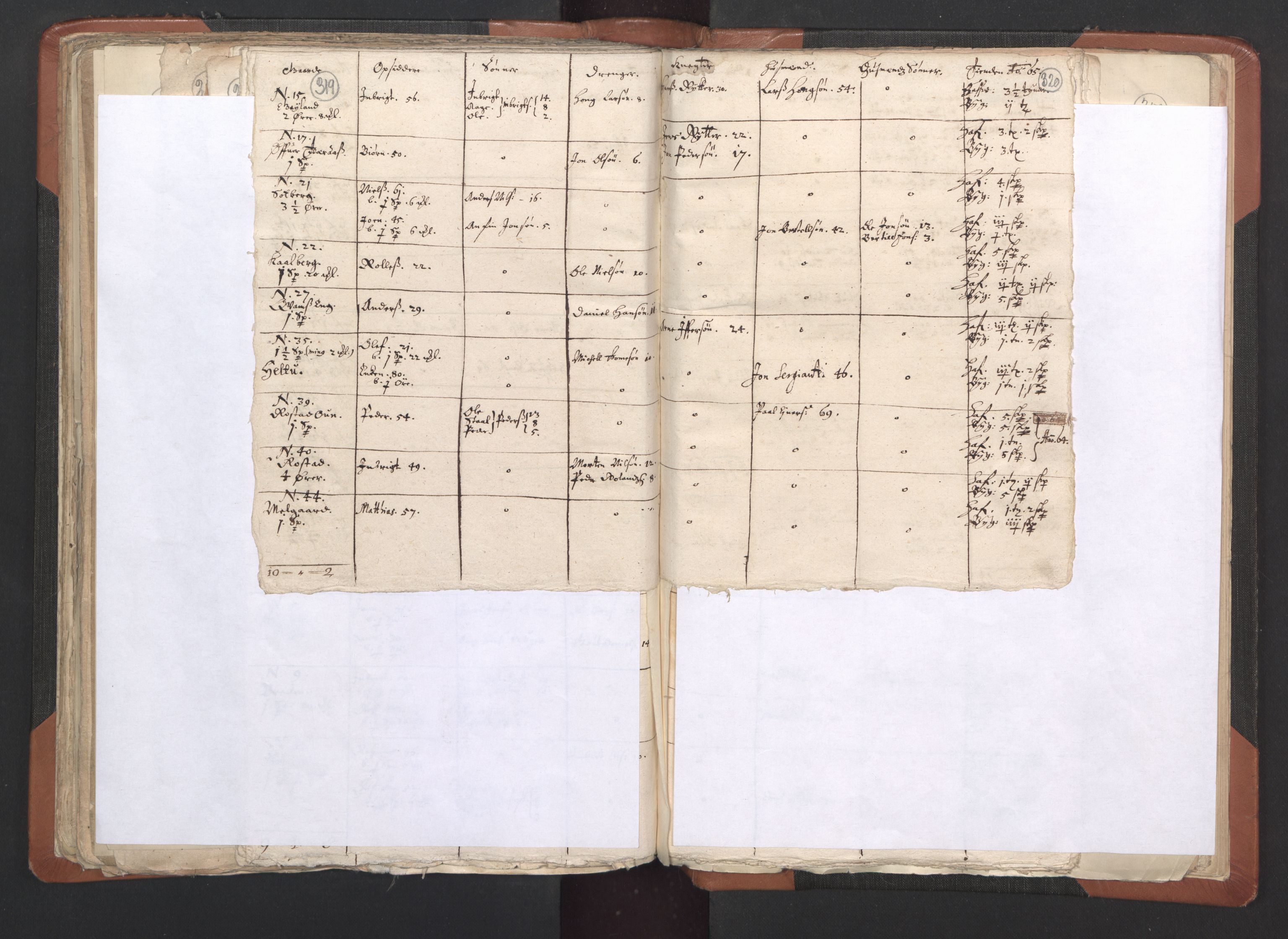 RA, Vicar's Census 1664-1666, no. 33: Innherad deanery, 1664-1666, p. 319-320