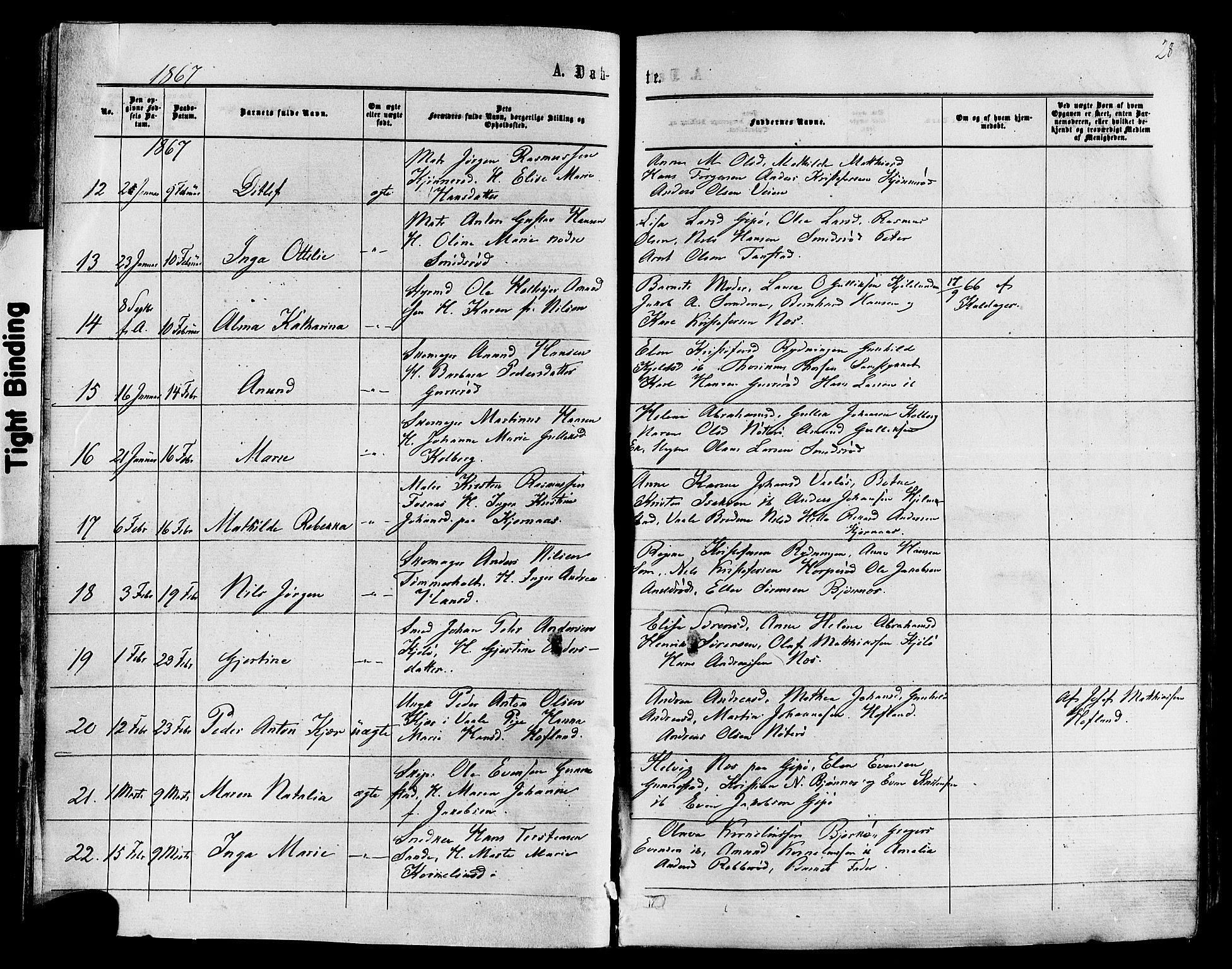 Nøtterøy kirkebøker, SAKO/A-354/F/Fa/L0007: Parish register (official) no. I 7, 1865-1877, p. 28