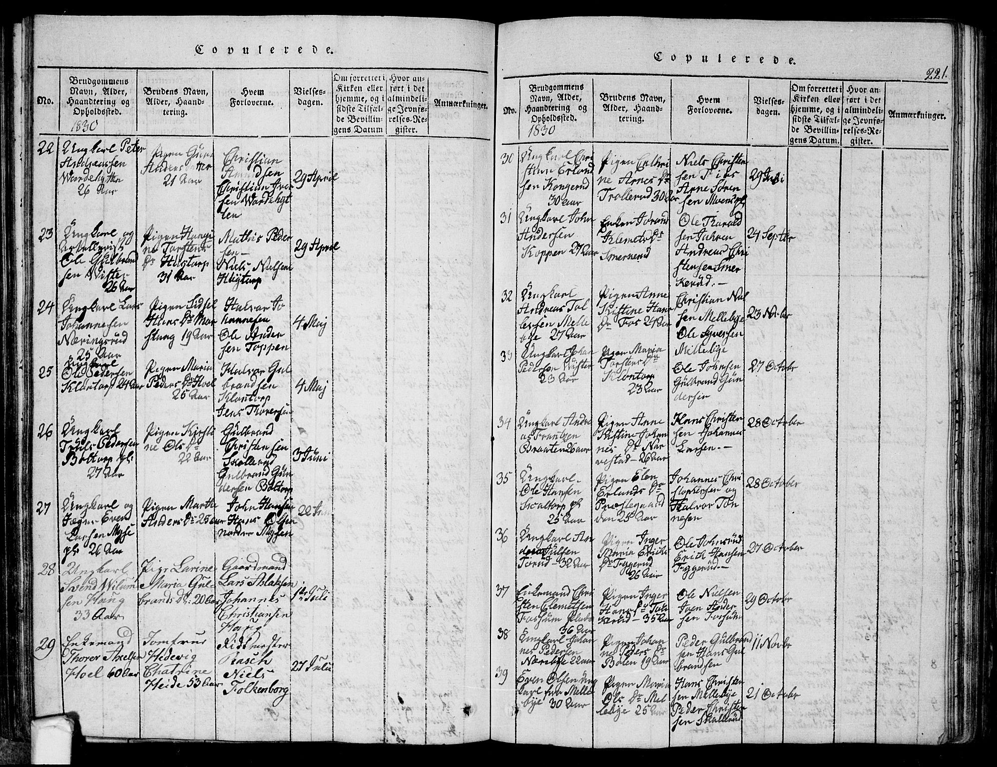 Eidsberg prestekontor Kirkebøker, SAO/A-10905/G/Ga/L0001: Parish register (copy) no. I 1, 1814-1831, p. 221