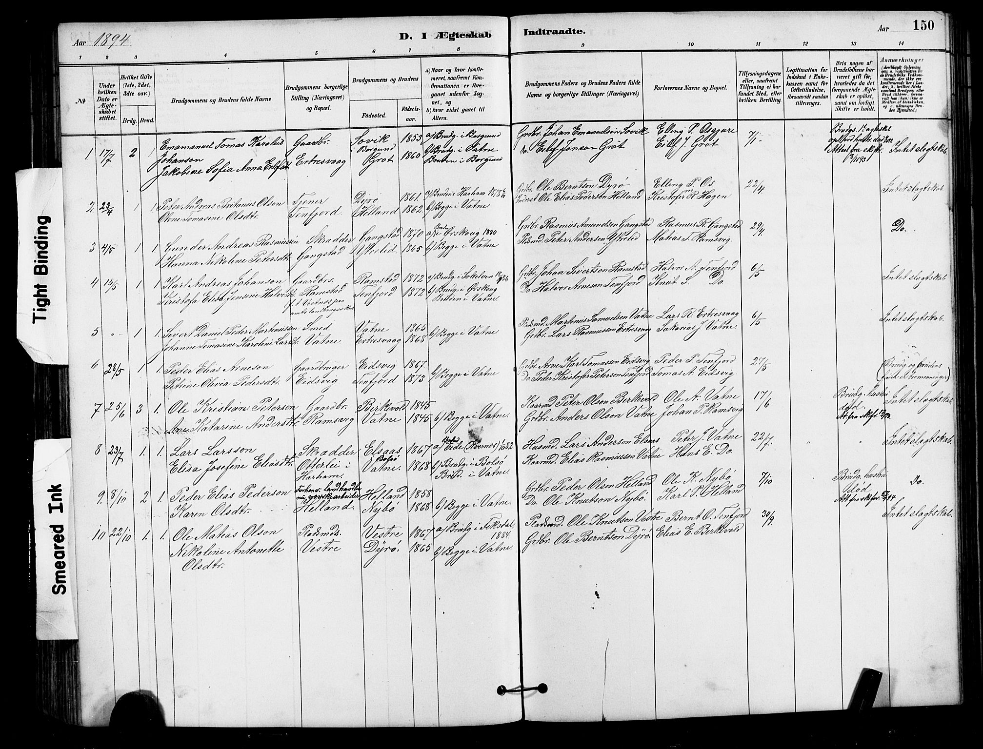 Ministerialprotokoller, klokkerbøker og fødselsregistre - Møre og Romsdal, AV/SAT-A-1454/525/L0376: Parish register (copy) no. 525C02, 1880-1902, p. 150