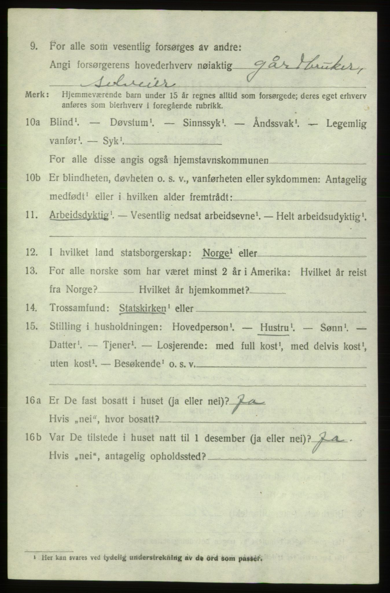 SAB, 1920 census for Fitjar, 1920, p. 5737