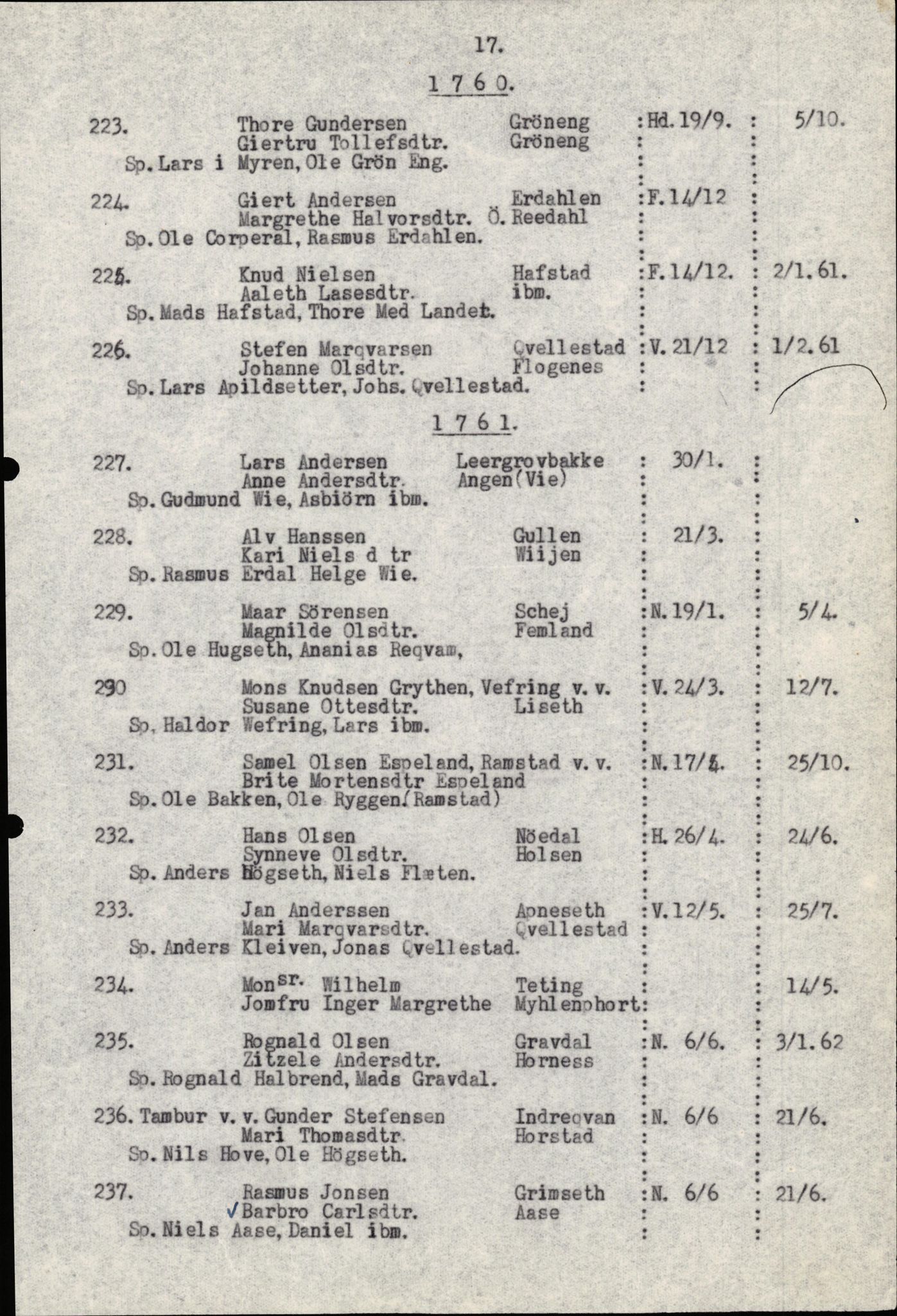 Samling av fulltekstavskrifter, SAB/FULLTEKST/B/14/0007: Førde sokneprestembete, ministerialbok nr. A 3, 1749-1764, p. 18