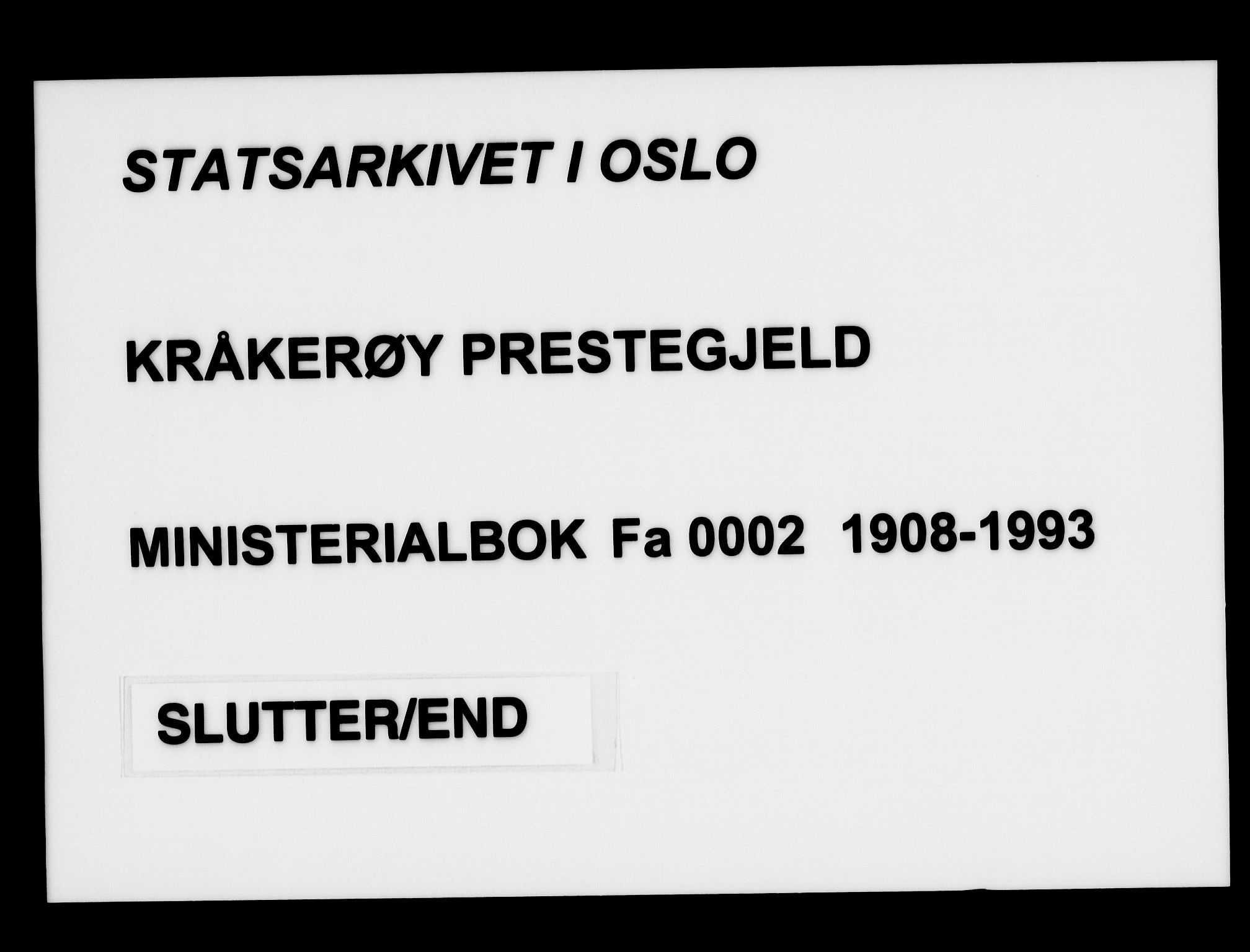 Kråkerøy prestekontor Kirkebøker, AV/SAO-A-10912/F/Fa/L0002: Parish register (official) no. 2, 1908-1993