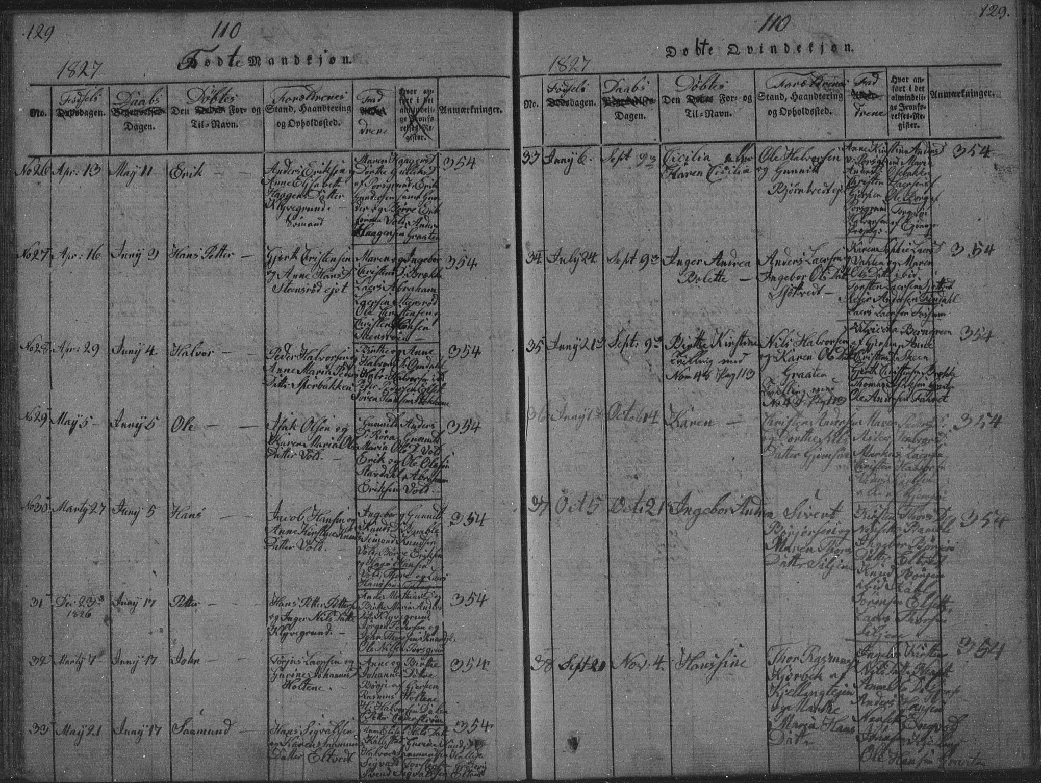 Solum kirkebøker, AV/SAKO-A-306/F/Fa/L0004: Parish register (official) no. I 4, 1814-1833, p. 129