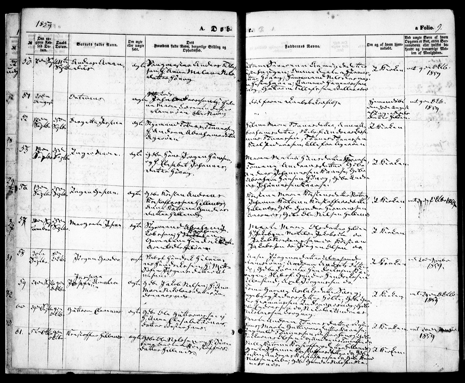 Høvåg sokneprestkontor, SAK/1111-0025/F/Fa/L0004: Parish register (official) no. A 4, 1859-1877, p. 9