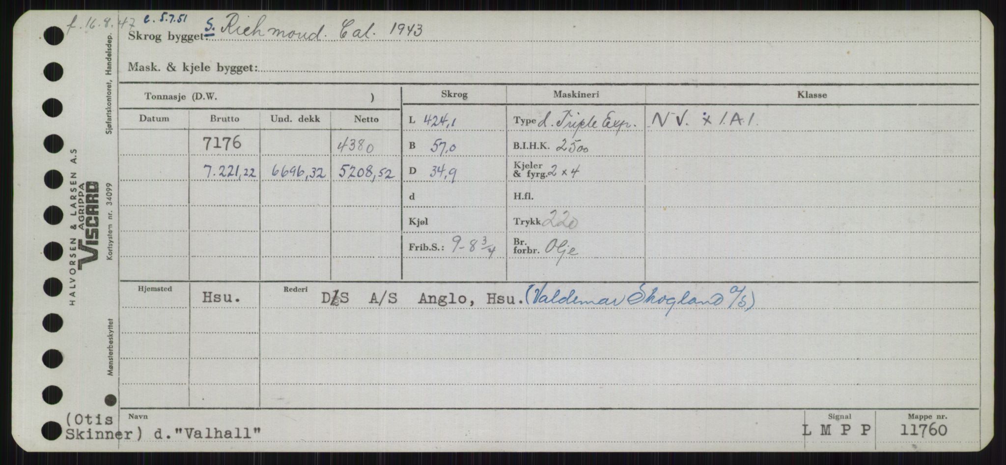 Sjøfartsdirektoratet med forløpere, Skipsmålingen, RA/S-1627/H/Hb/L0005: Fartøy, T-Å, p. 259