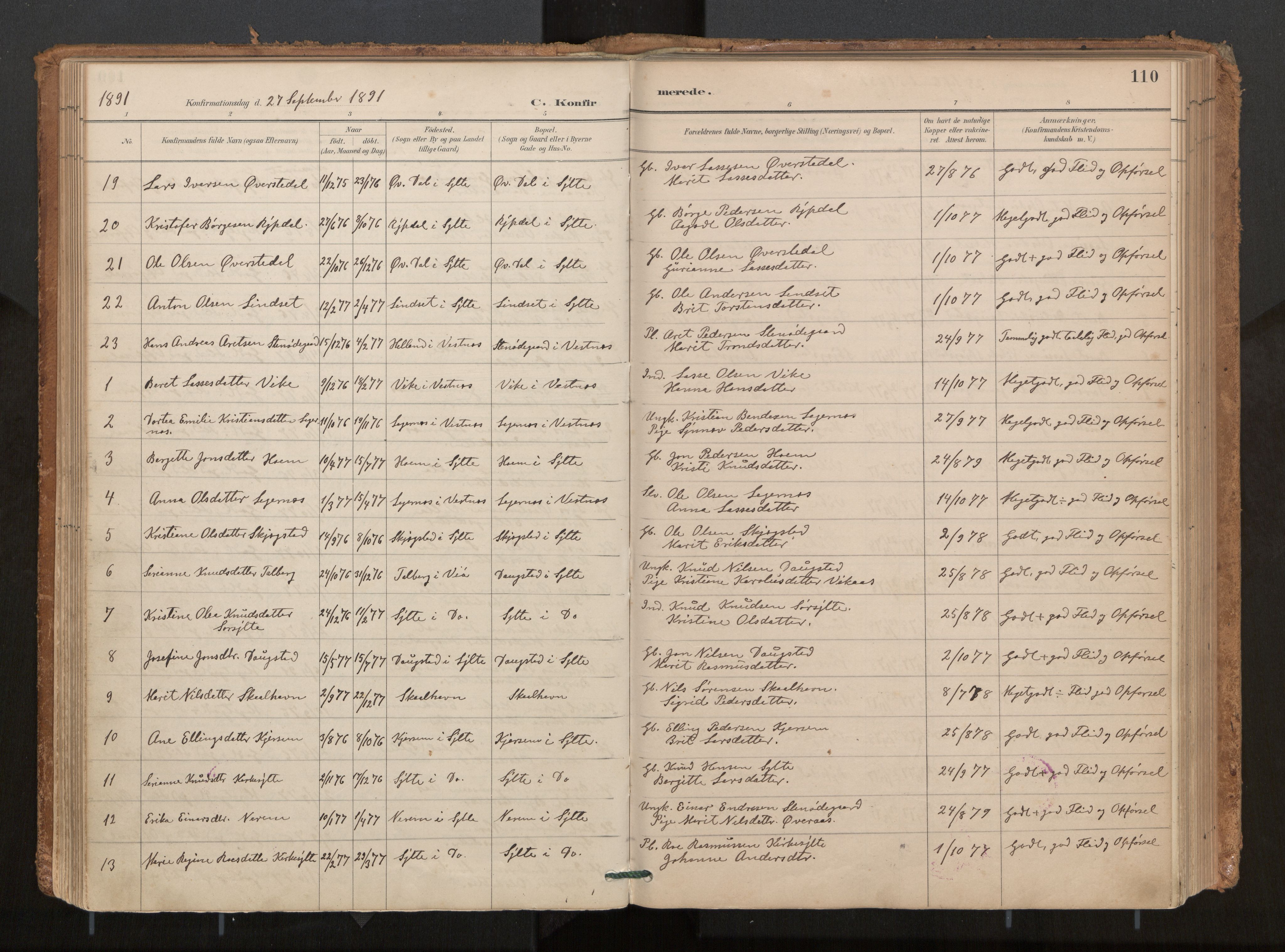 Ministerialprotokoller, klokkerbøker og fødselsregistre - Møre og Romsdal, AV/SAT-A-1454/541/L0545a: Parish register (official) no. 541A03, 1887-1912, p. 110