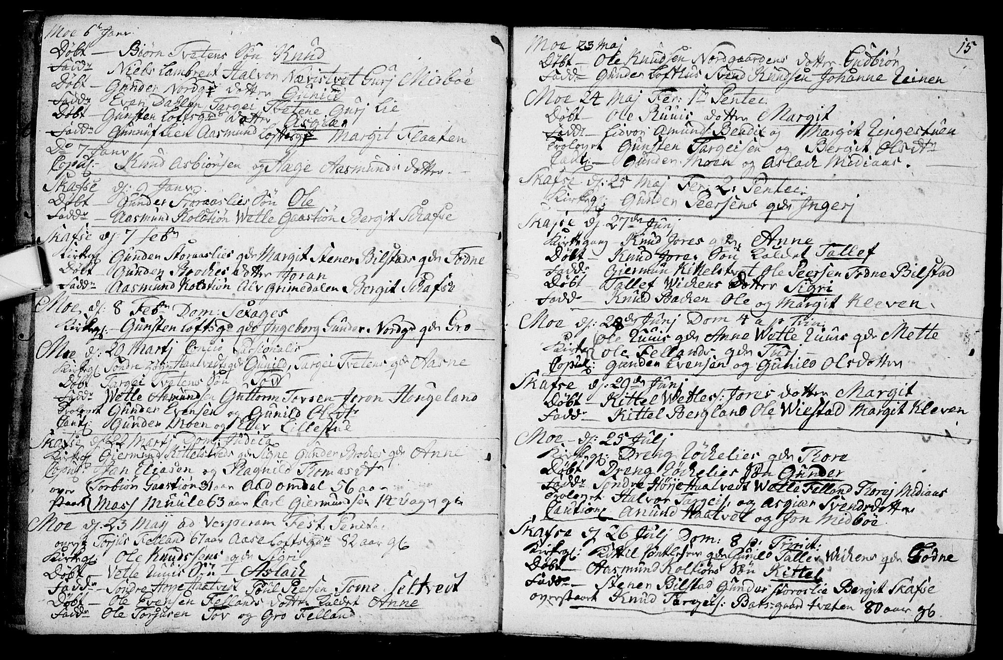 Mo kirkebøker, SAKO/A-286/F/Fa/L0001: Parish register (official) no. I 1, 1724-1748, p. 15
