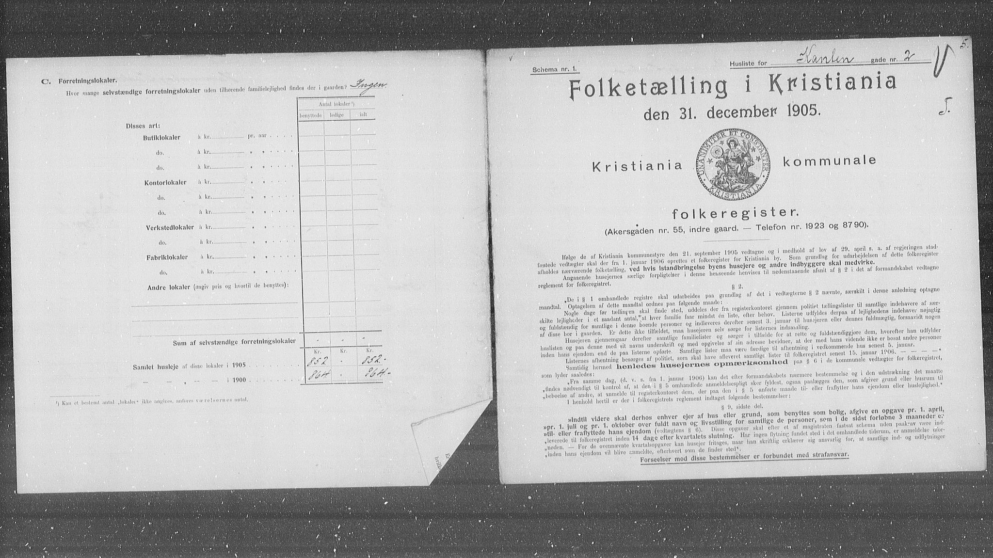 OBA, Municipal Census 1905 for Kristiania, 1905, p. 25269