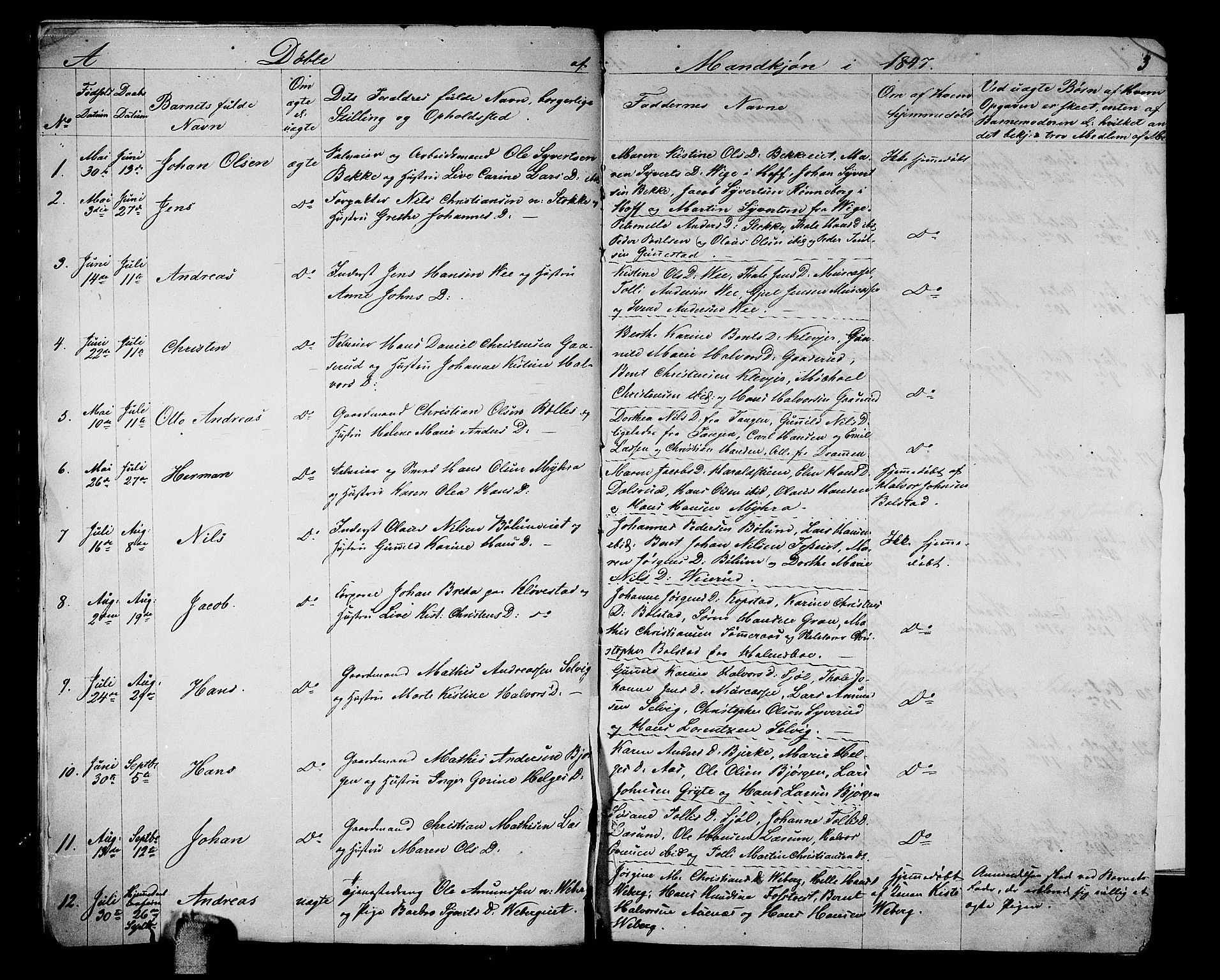 Sande Kirkebøker, SAKO/A-53/G/Ga/L0002: Parish register (copy) no. 2, 1847-1863, p. 3
