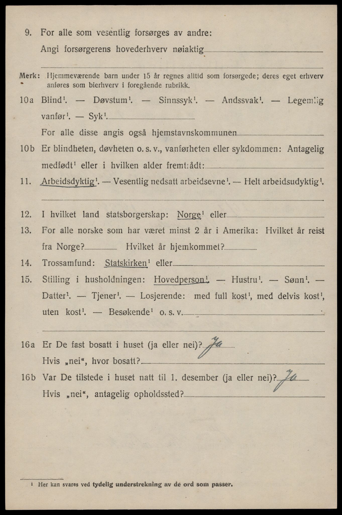 SAST, 1920 census for Torvastad, 1920, p. 4727