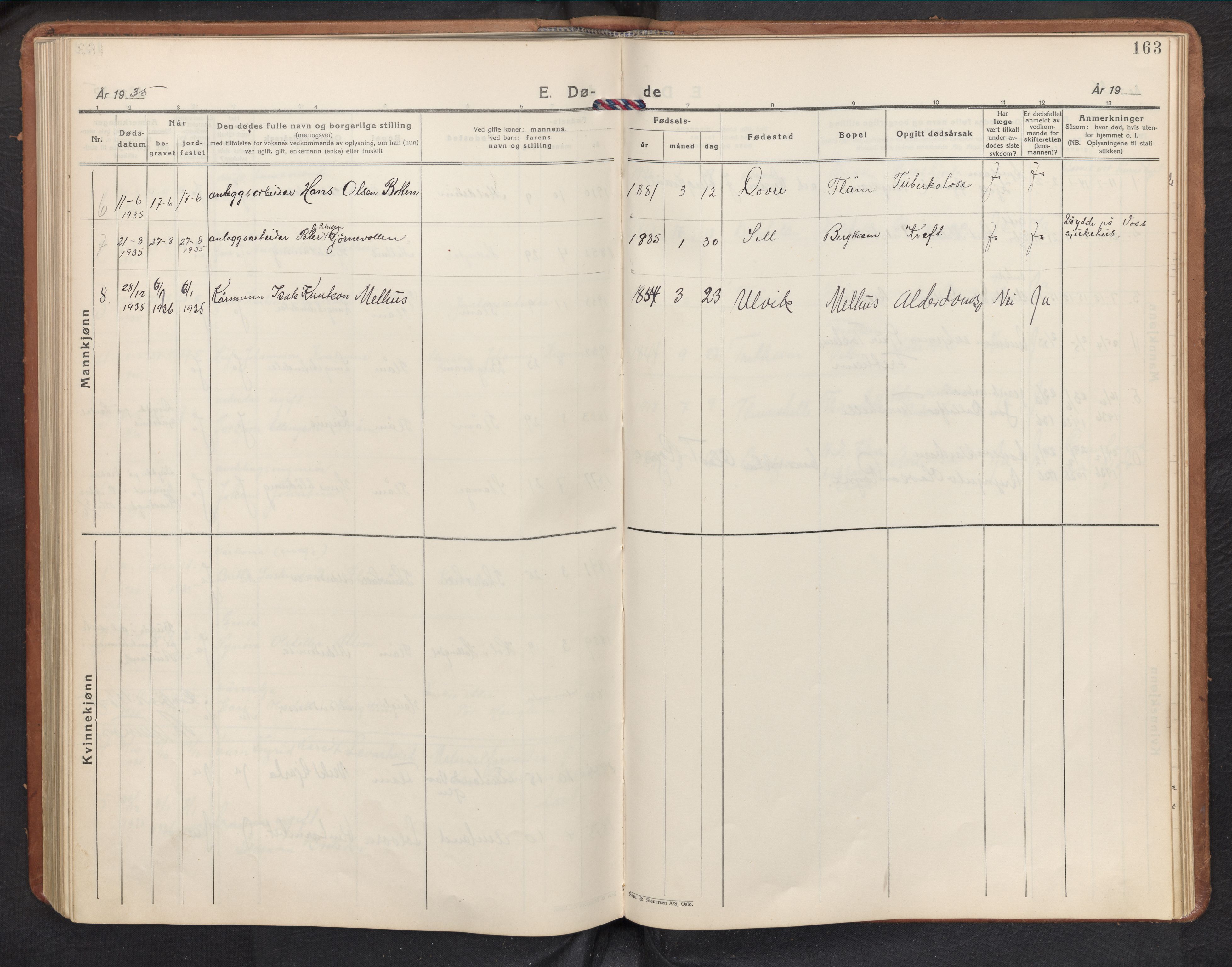 Aurland sokneprestembete, AV/SAB-A-99937/H/Hb/Hbb/L0003: Parish register (copy) no. B 3, 1929-1972, p. 162b-163a