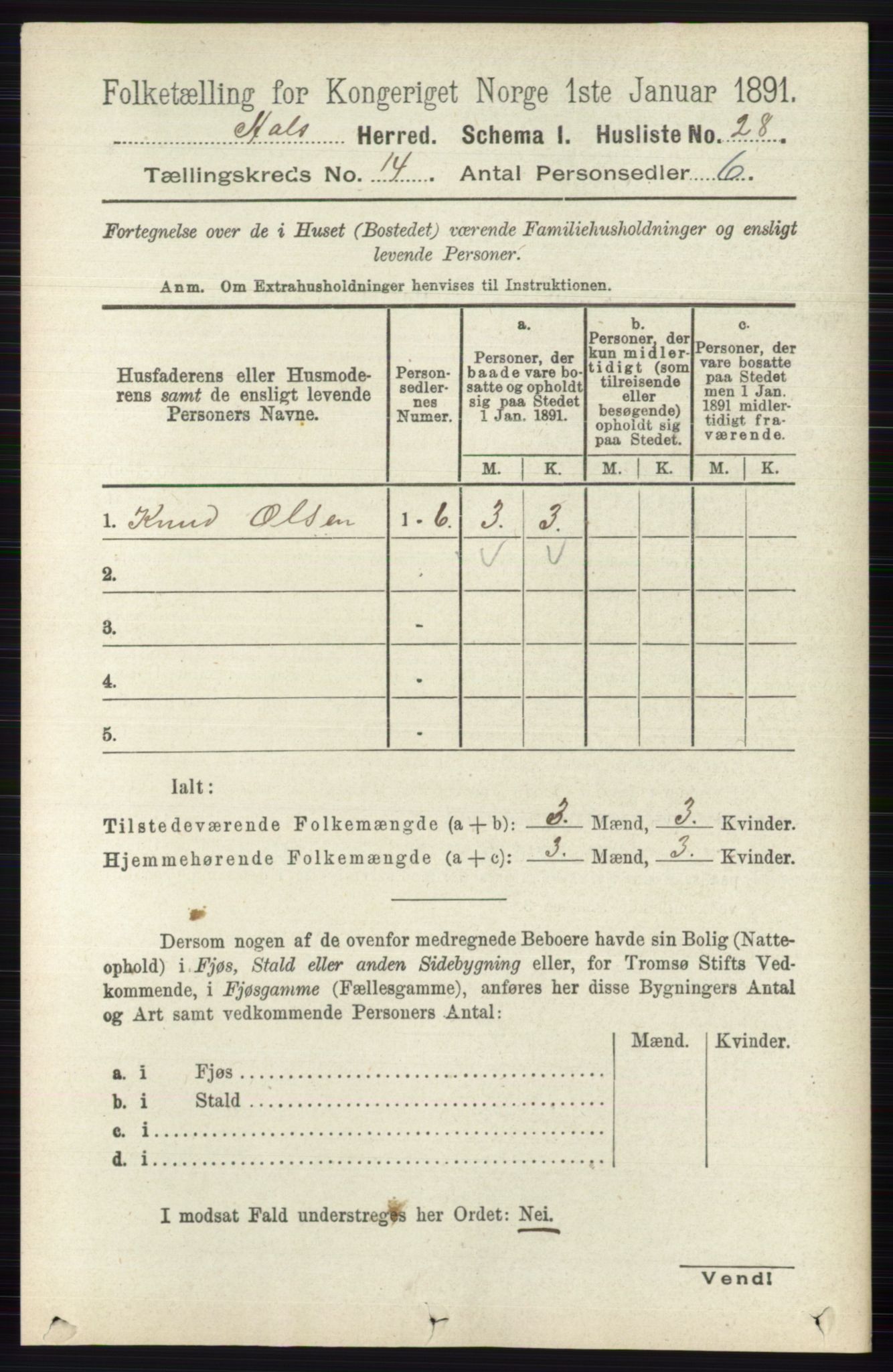 RA, 1891 census for 0619 Ål, 1891, p. 3535