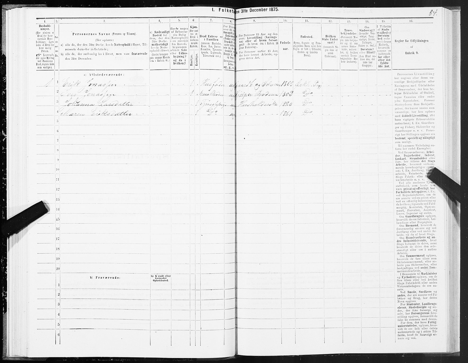 SAT, 1875 census for 1638P Orkdal, 1875, p. 3084