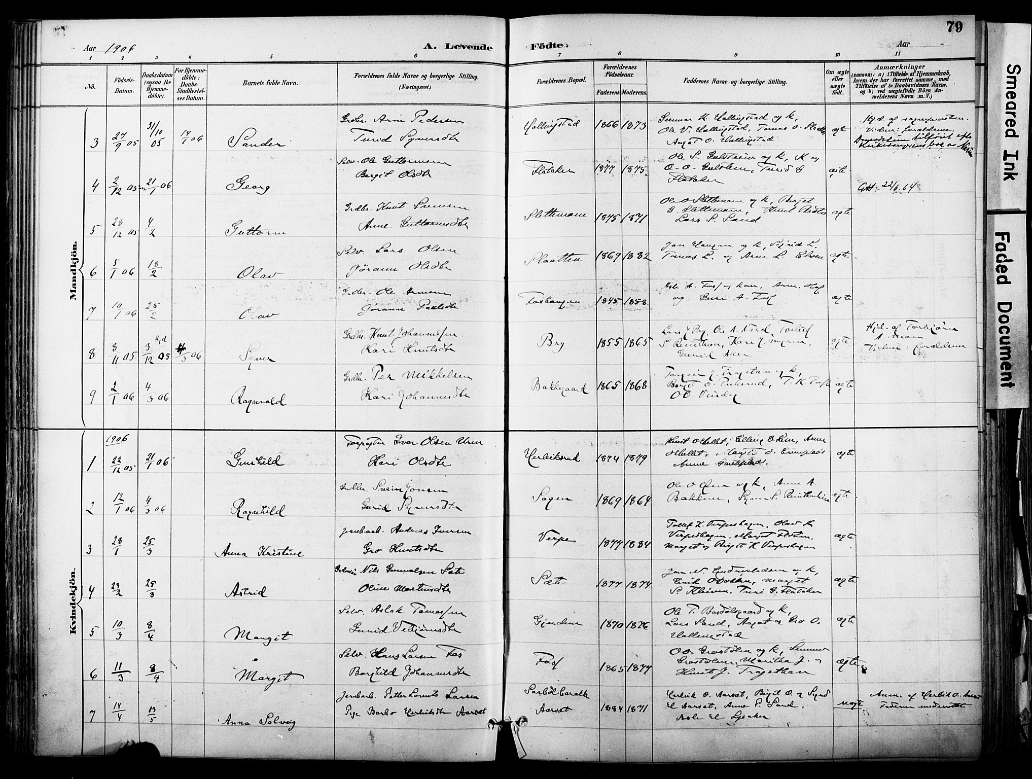 Hol kirkebøker, AV/SAKO-A-227/F/Fa/L0003: Parish register (official) no. I 3, 1887-1918, p. 79