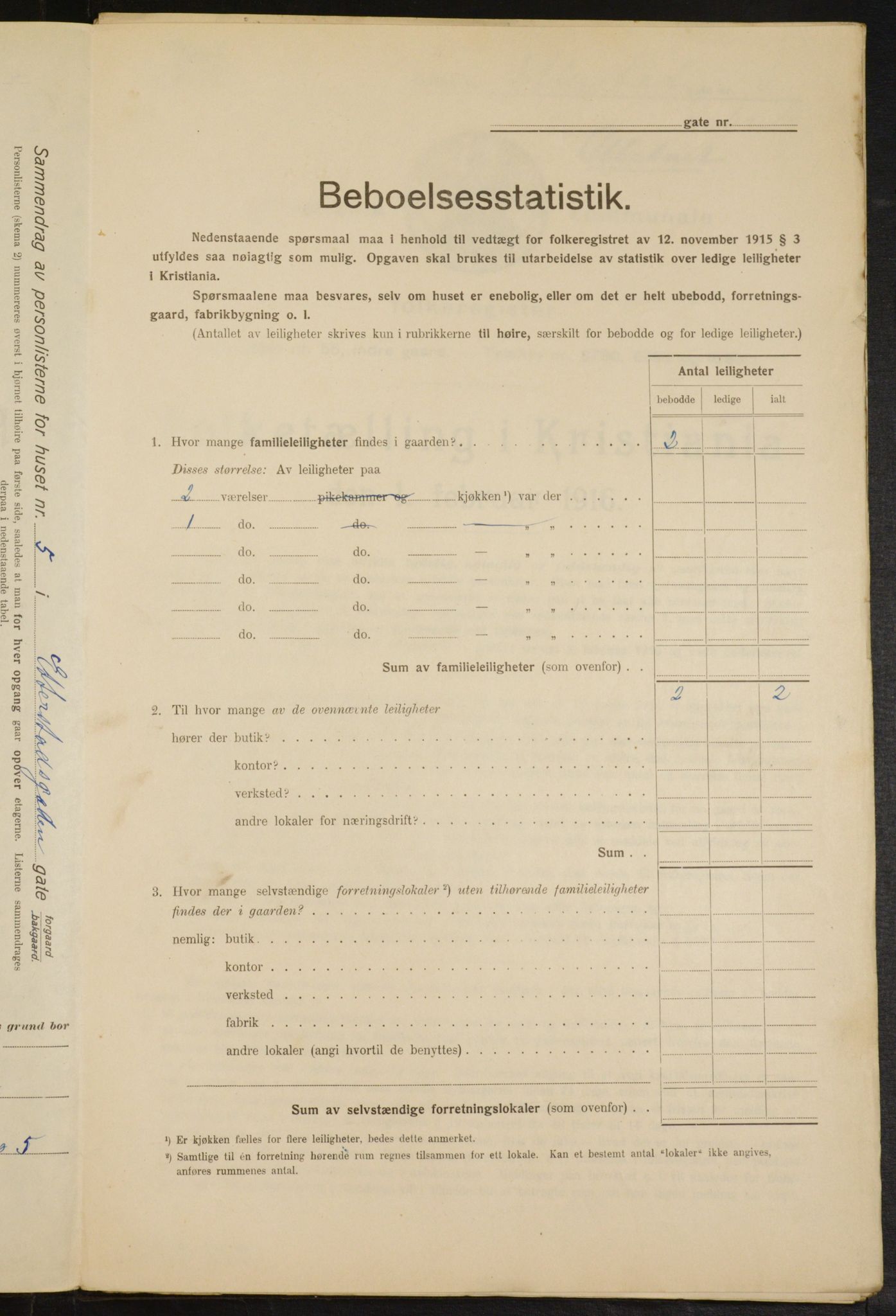 OBA, Municipal Census 1916 for Kristiania, 1916, p. 22726