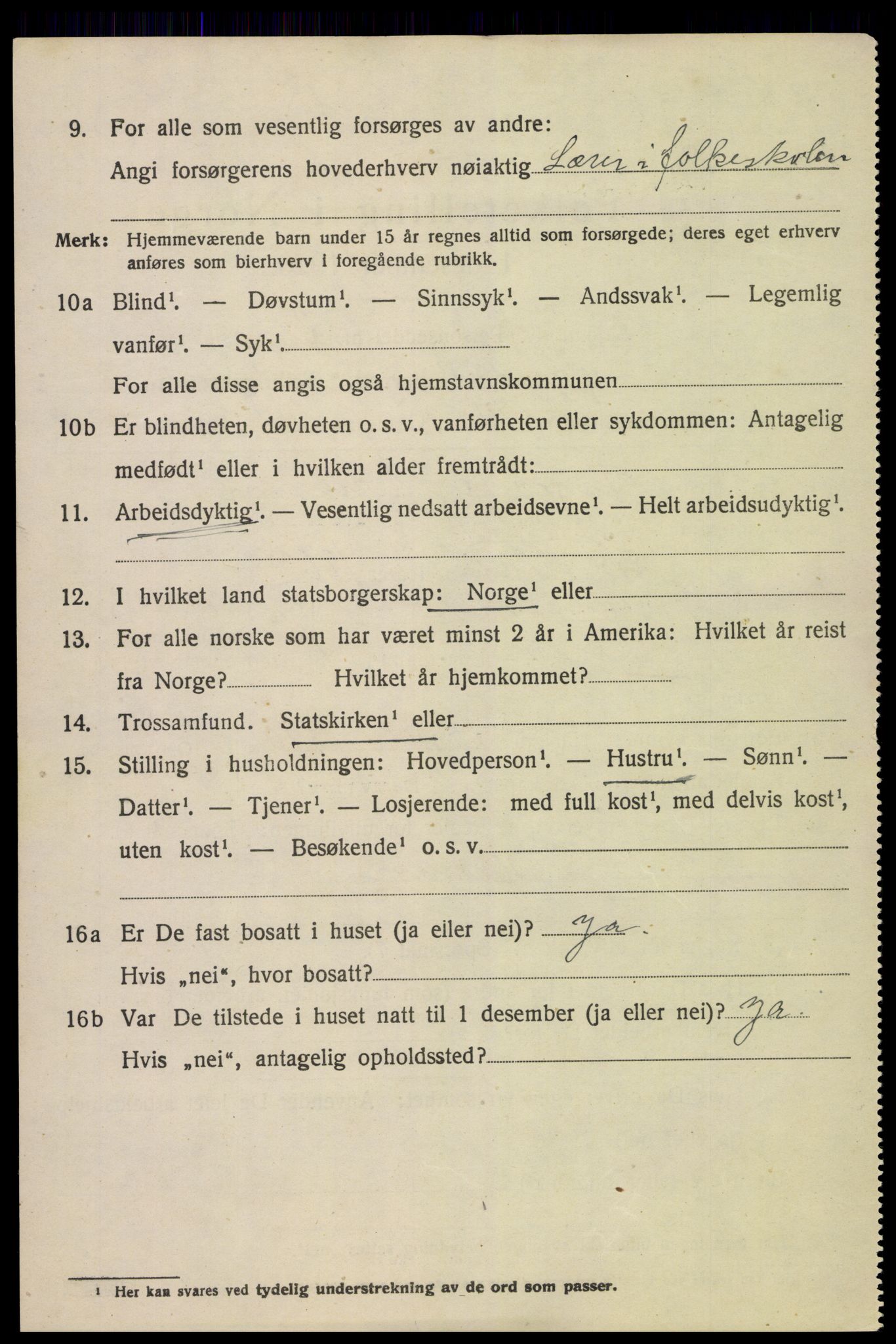 SAK, 1920 census for Øyestad, 1920, p. 5911