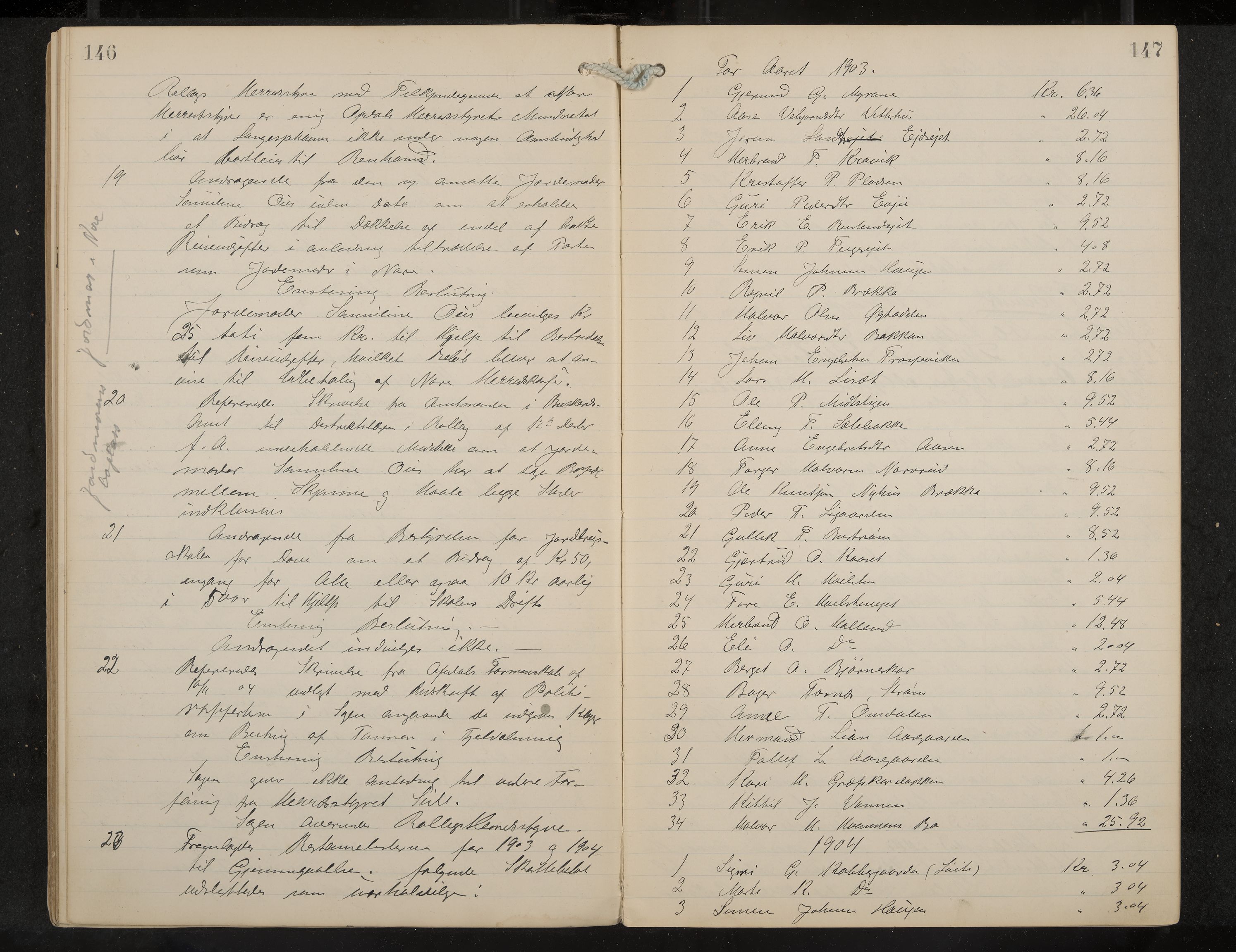 Nore formannskap og sentraladministrasjon, IKAK/0633021-2/A/Aa/L0001: Møtebok, 1901-1911, p. 146-147