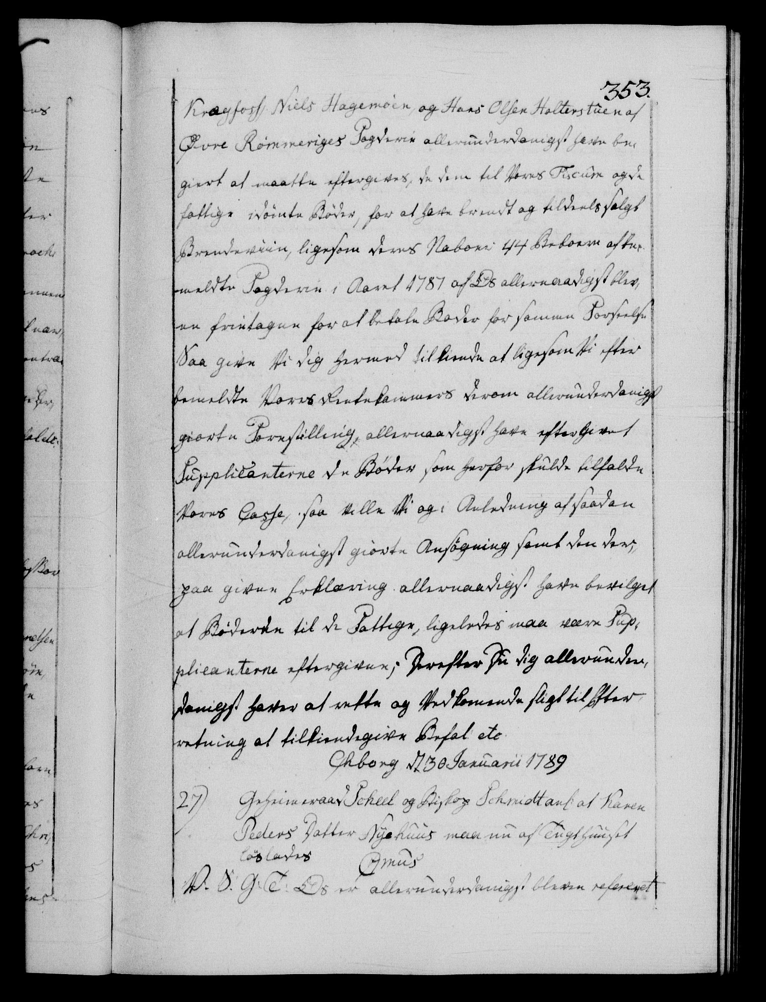 Danske Kanselli 1572-1799, AV/RA-EA-3023/F/Fc/Fca/Fcab/L0044: Norske tegnelser, 1787-1791, p. 353a