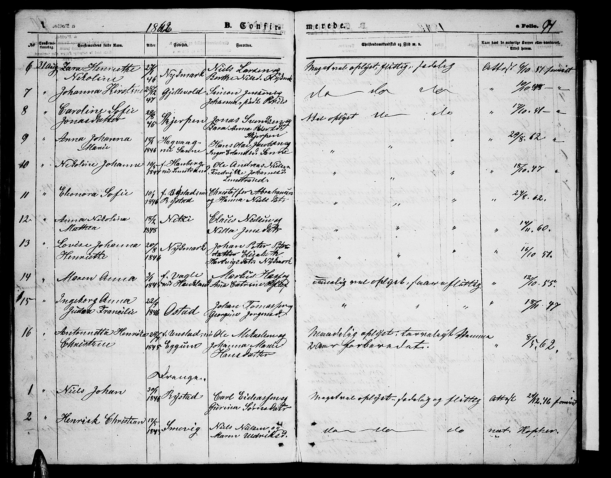 Ministerialprotokoller, klokkerbøker og fødselsregistre - Nordland, AV/SAT-A-1459/880/L1140: Parish register (copy) no. 880C02, 1861-1875, p. 91