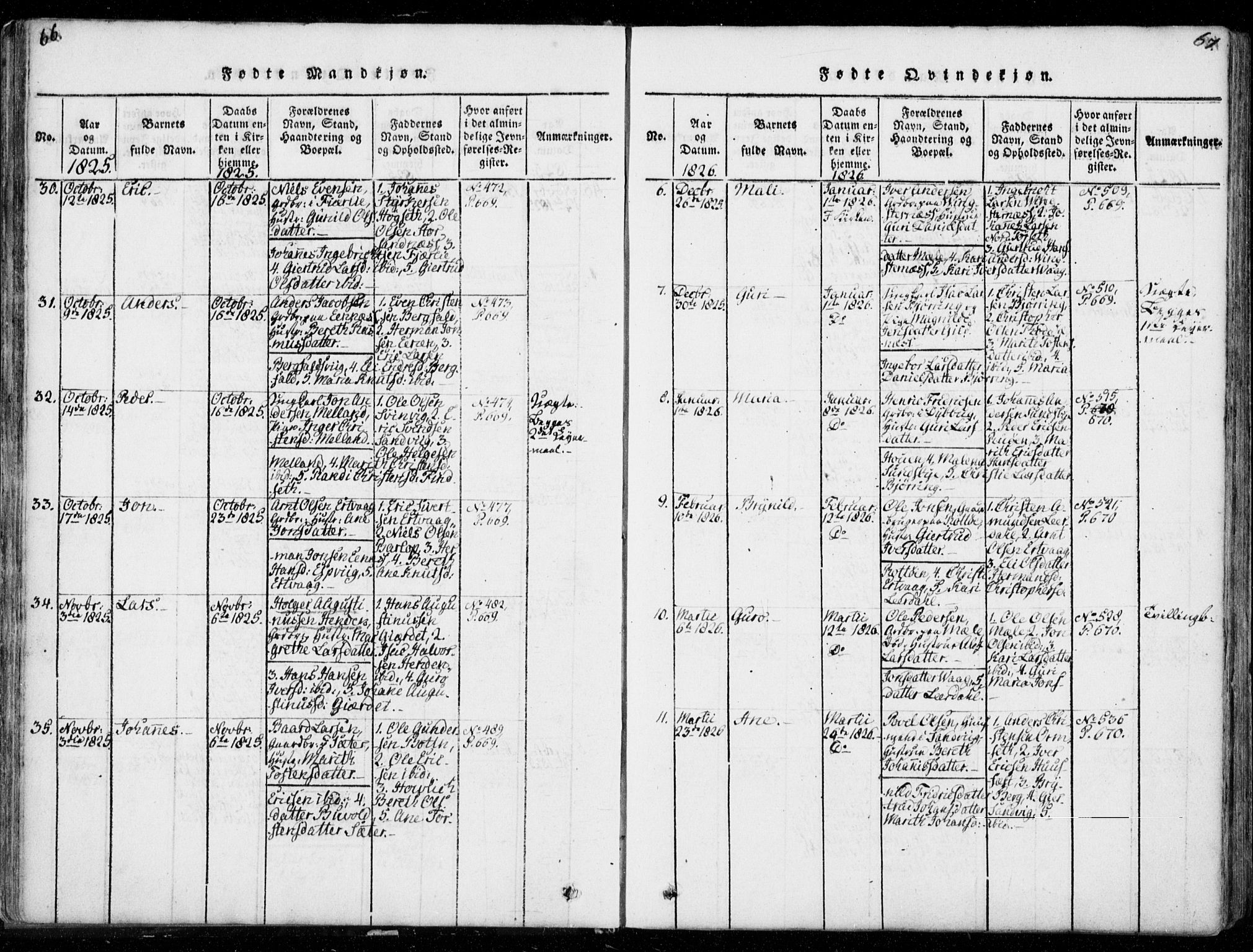 Ministerialprotokoller, klokkerbøker og fødselsregistre - Møre og Romsdal, AV/SAT-A-1454/578/L0903: Parish register (official) no. 578A02, 1819-1838, p. 66-67