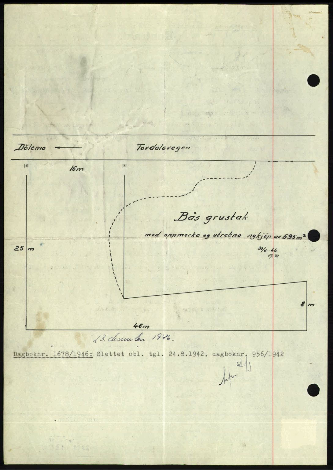 Nedenes sorenskriveri, AV/SAK-1221-0006/G/Gb/Gba/L0056: Mortgage book no. A8, 1946-1947, Diary no: : 1677/1946