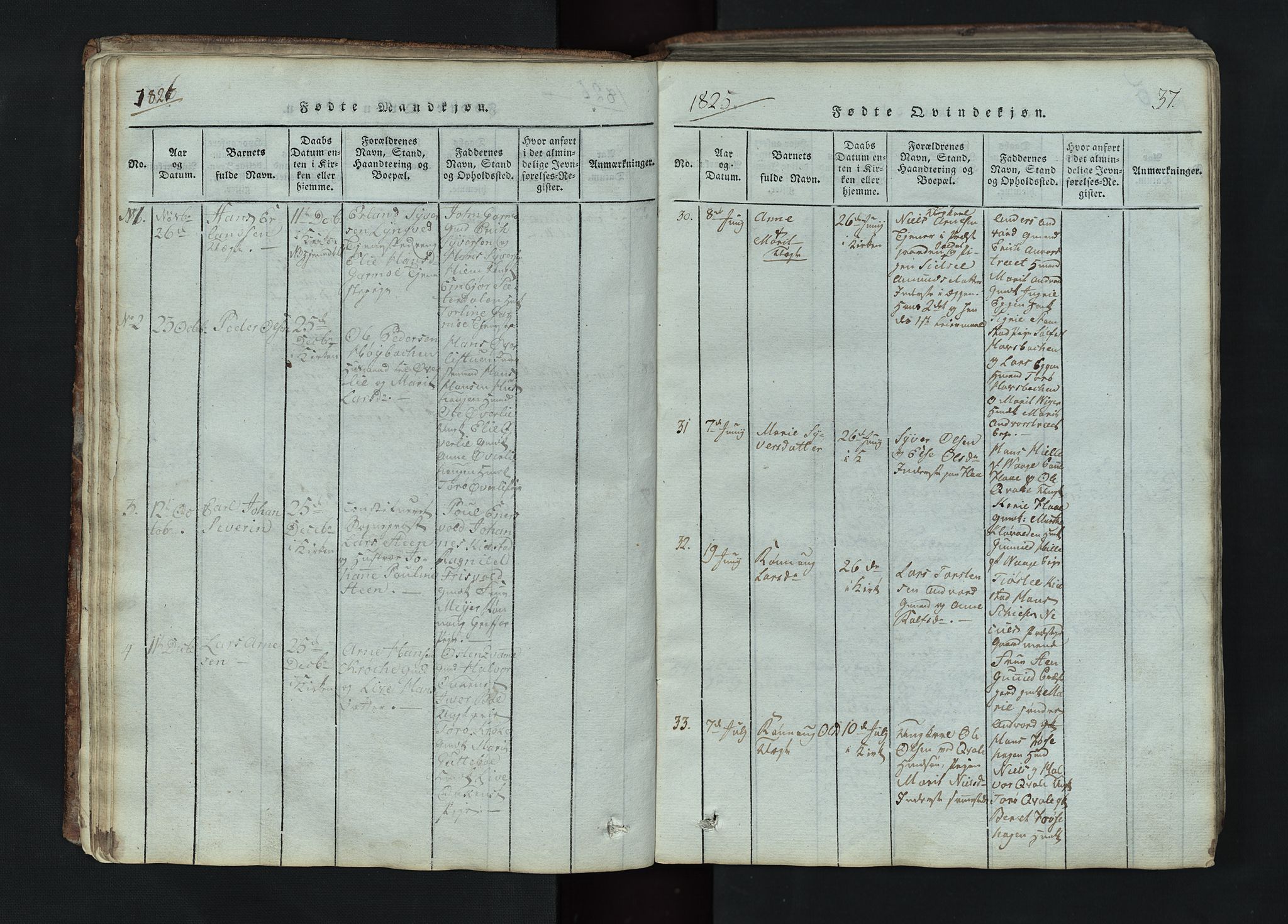 Lom prestekontor, SAH/PREST-070/L/L0002: Parish register (copy) no. 2, 1815-1844, p. 37