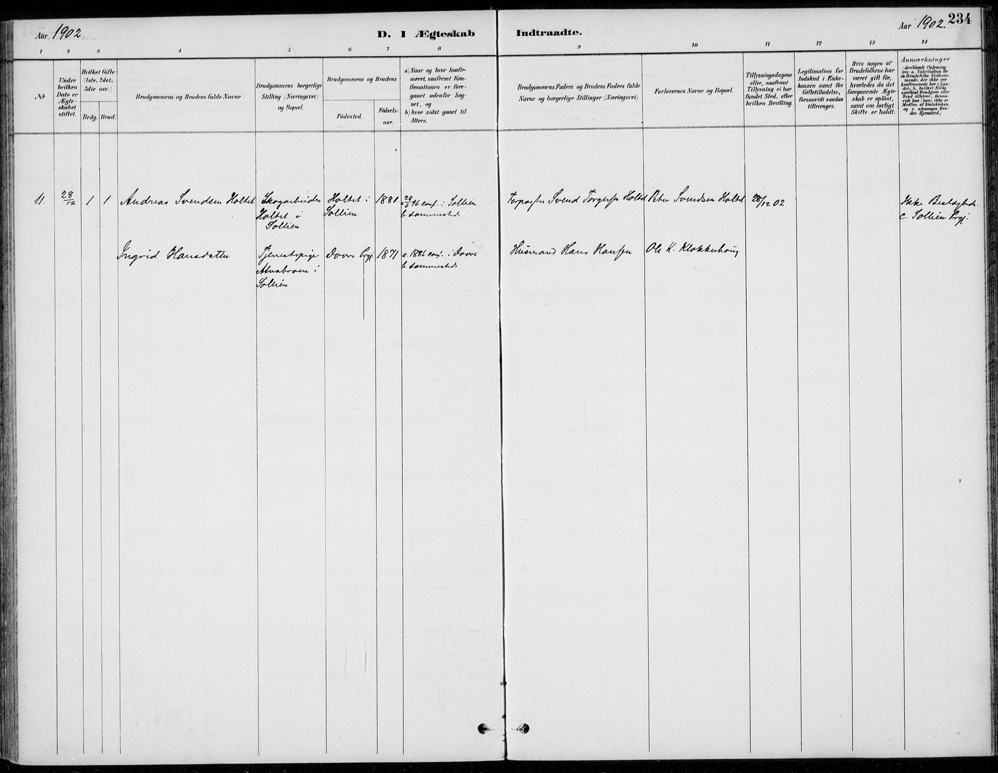 Alvdal prestekontor, AV/SAH-PREST-060/H/Ha/Haa/L0003: Parish register (official) no. 3, 1886-1912, p. 234