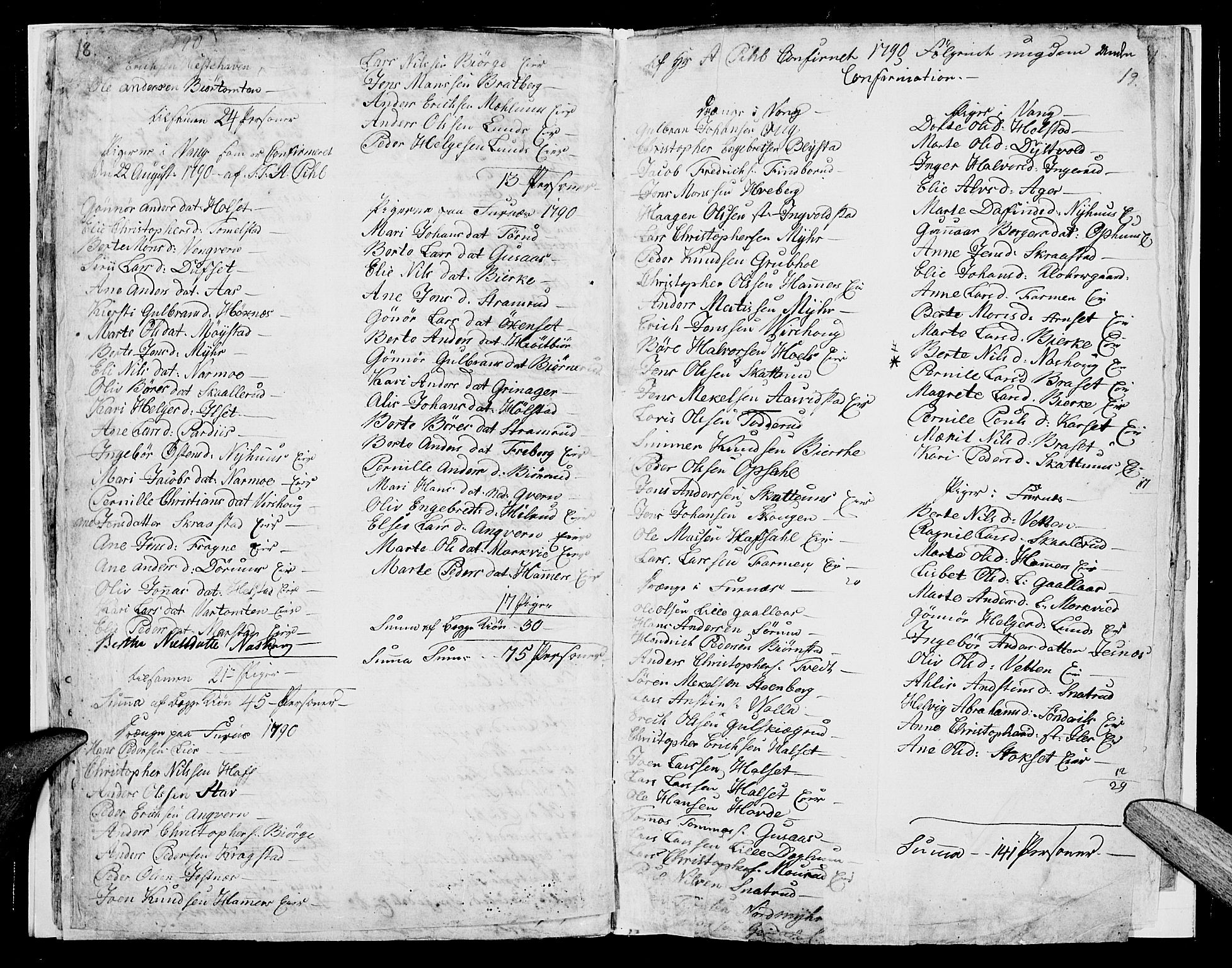 Vang prestekontor, Hedmark, SAH/PREST-008/H/Ha/Haa/L0004: Parish register (official) no. 4, 1776-1806, p. 18-19