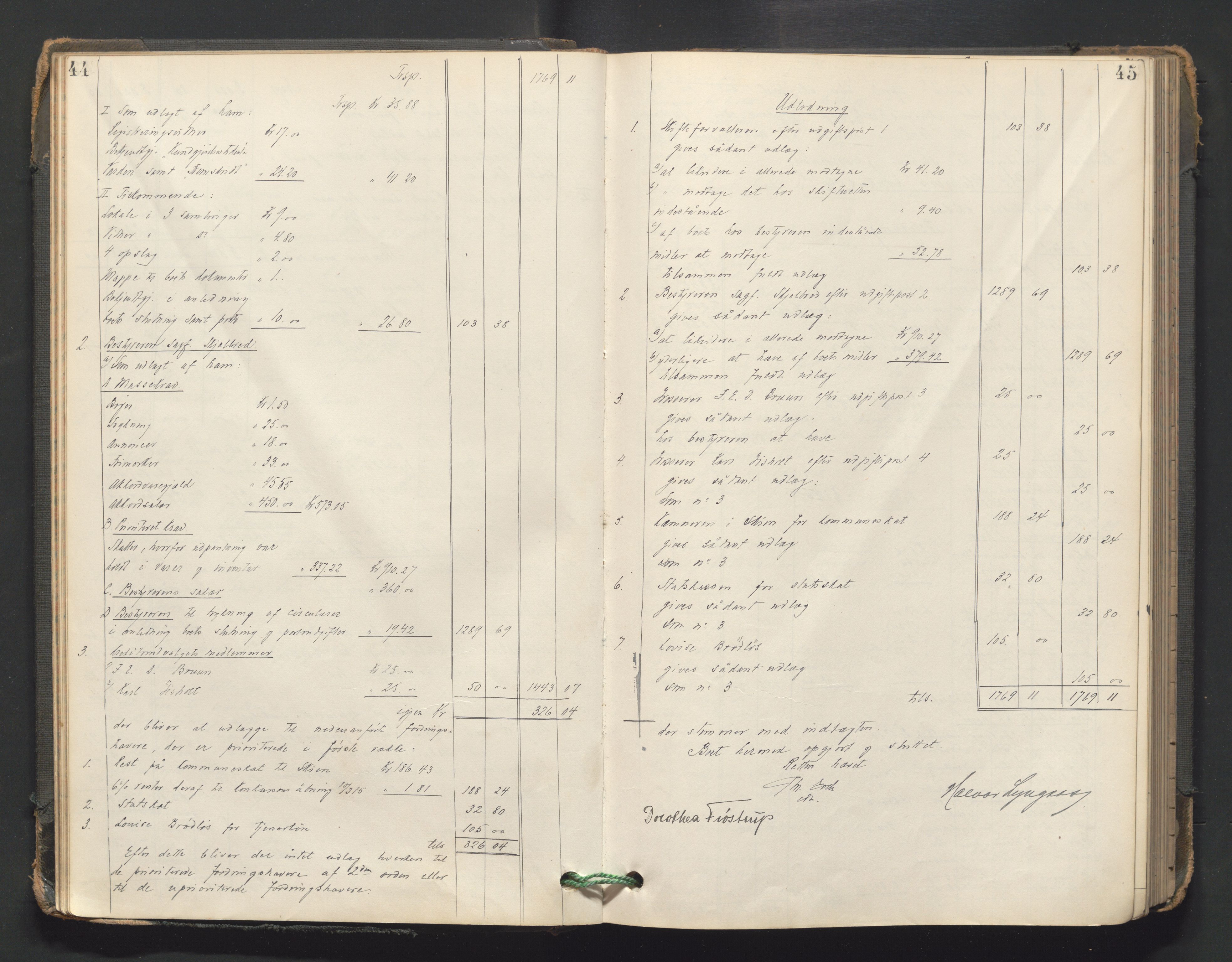 Skien byfogd, AV/SAKO-A-219/H/He/L0004: Skifteutlodningsprotokoll, 1915-1925, p. 44-45