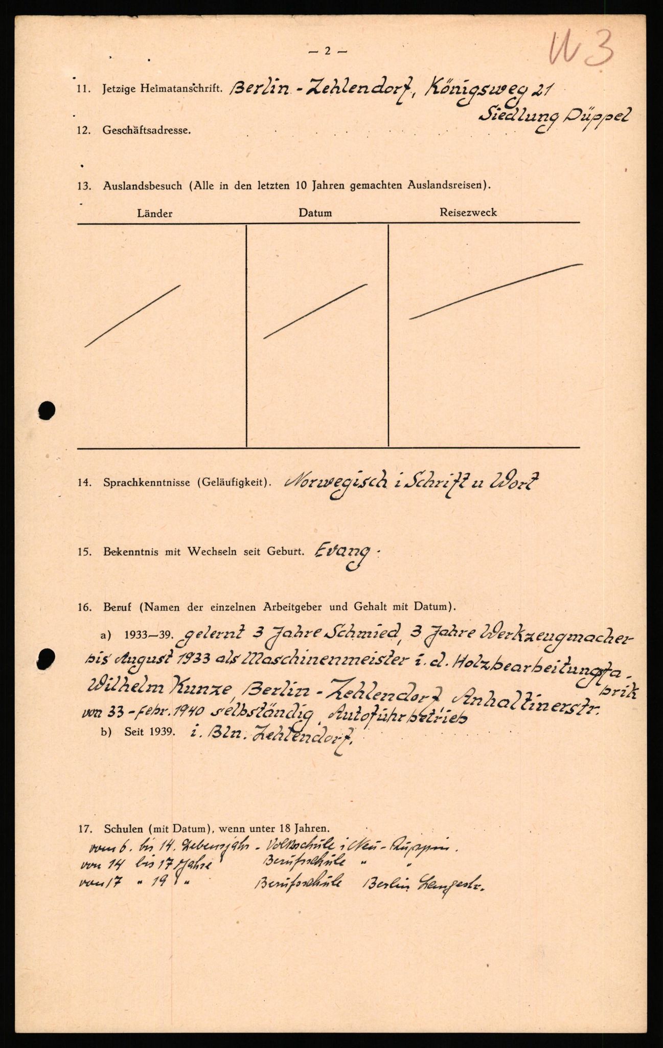 Forsvaret, Forsvarets overkommando II, AV/RA-RAFA-3915/D/Db/L0034: CI Questionaires. Tyske okkupasjonsstyrker i Norge. Tyskere., 1945-1946, p. 185