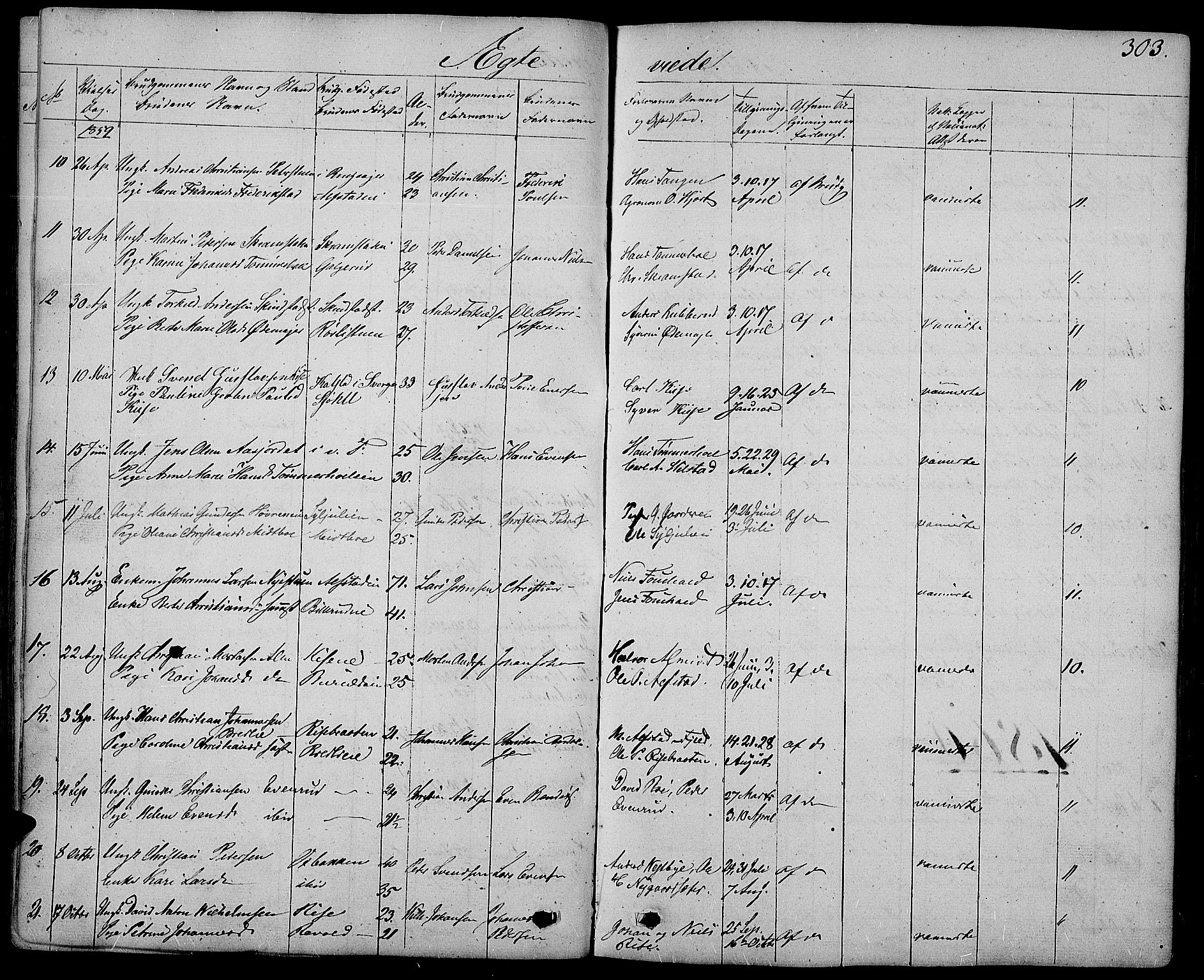 Østre Toten prestekontor, AV/SAH-PREST-104/H/Ha/Hab/L0004: Parish register (copy) no. 4, 1858-1886, p. 303